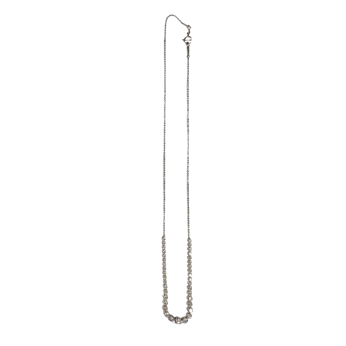2.0Ct Natural Diamond Tennis-Style Centre Necklace In Platinum