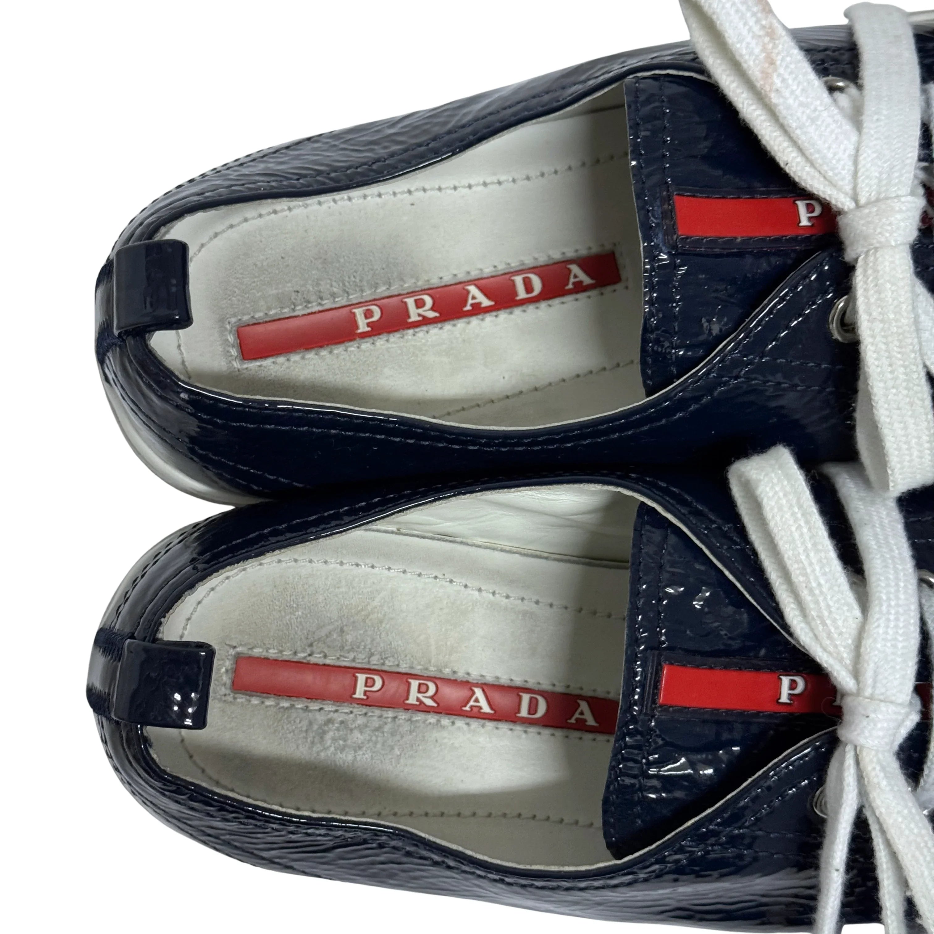 Prada Naplak Royal Patent leather sneakers Women's size 37 - Lost Designer