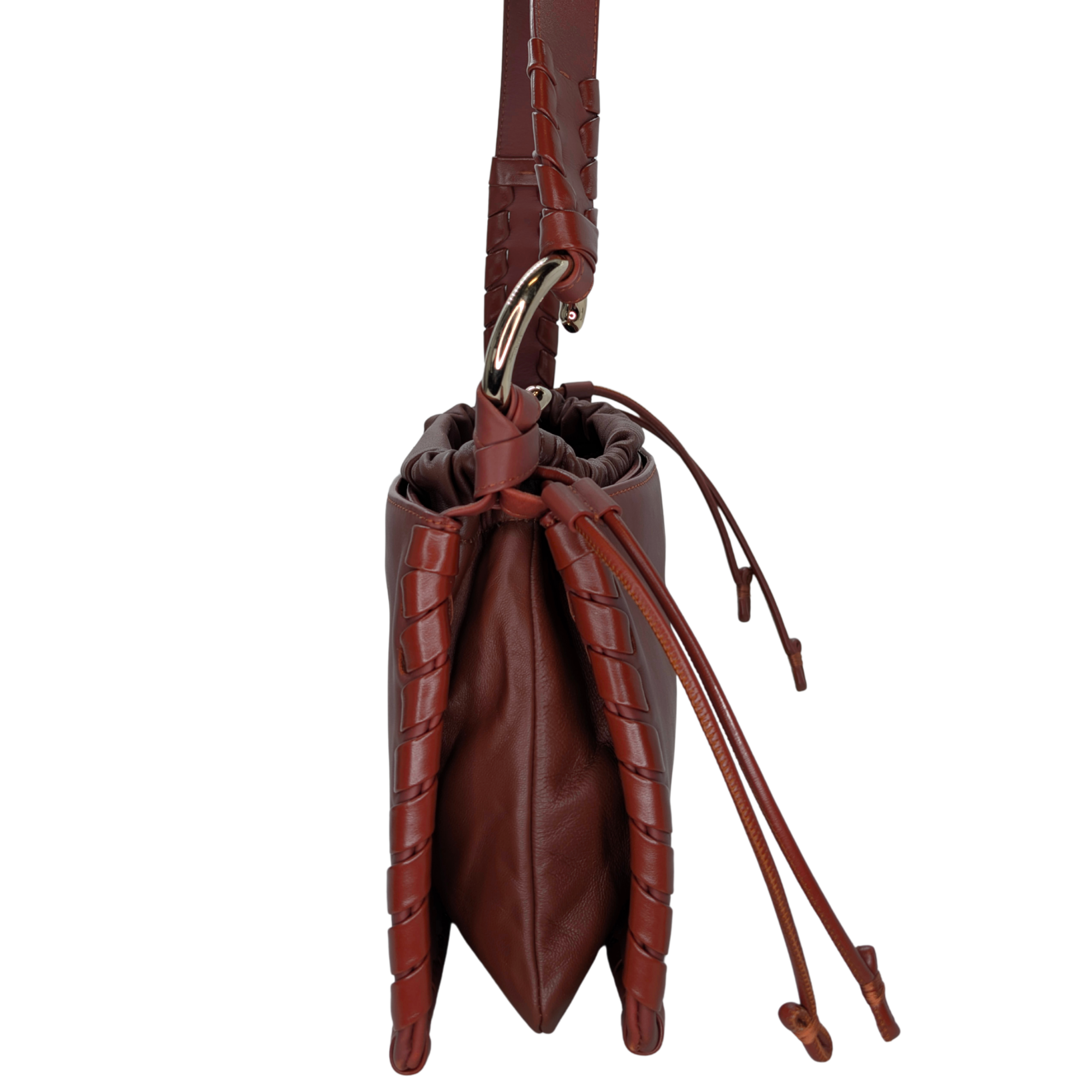 Chloé Mate Gusset 皮革单肩包 棕色