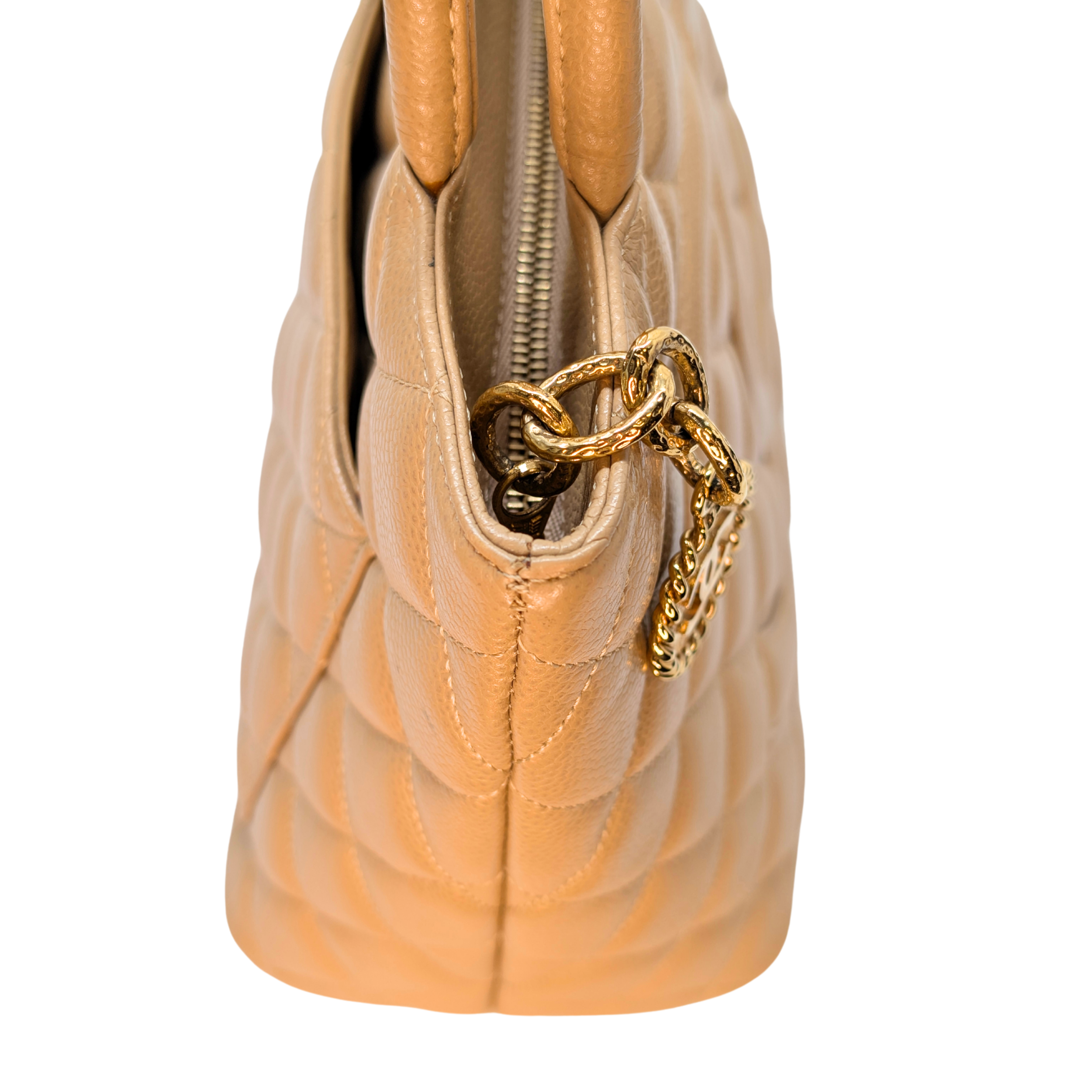 Chanel Caviar Medallion Tote Bag Beige