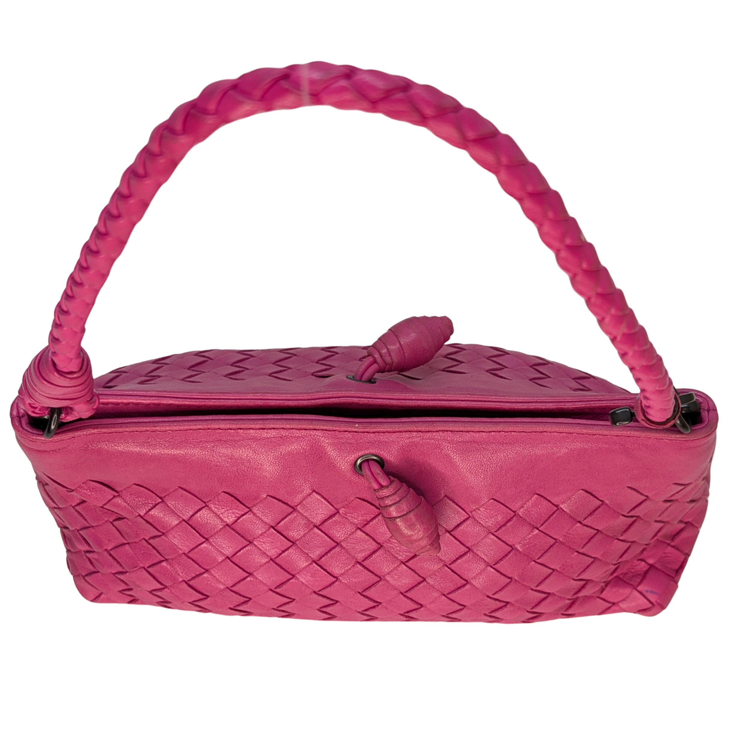 Bottega Veneta Intrecciato 粉色手拿包
