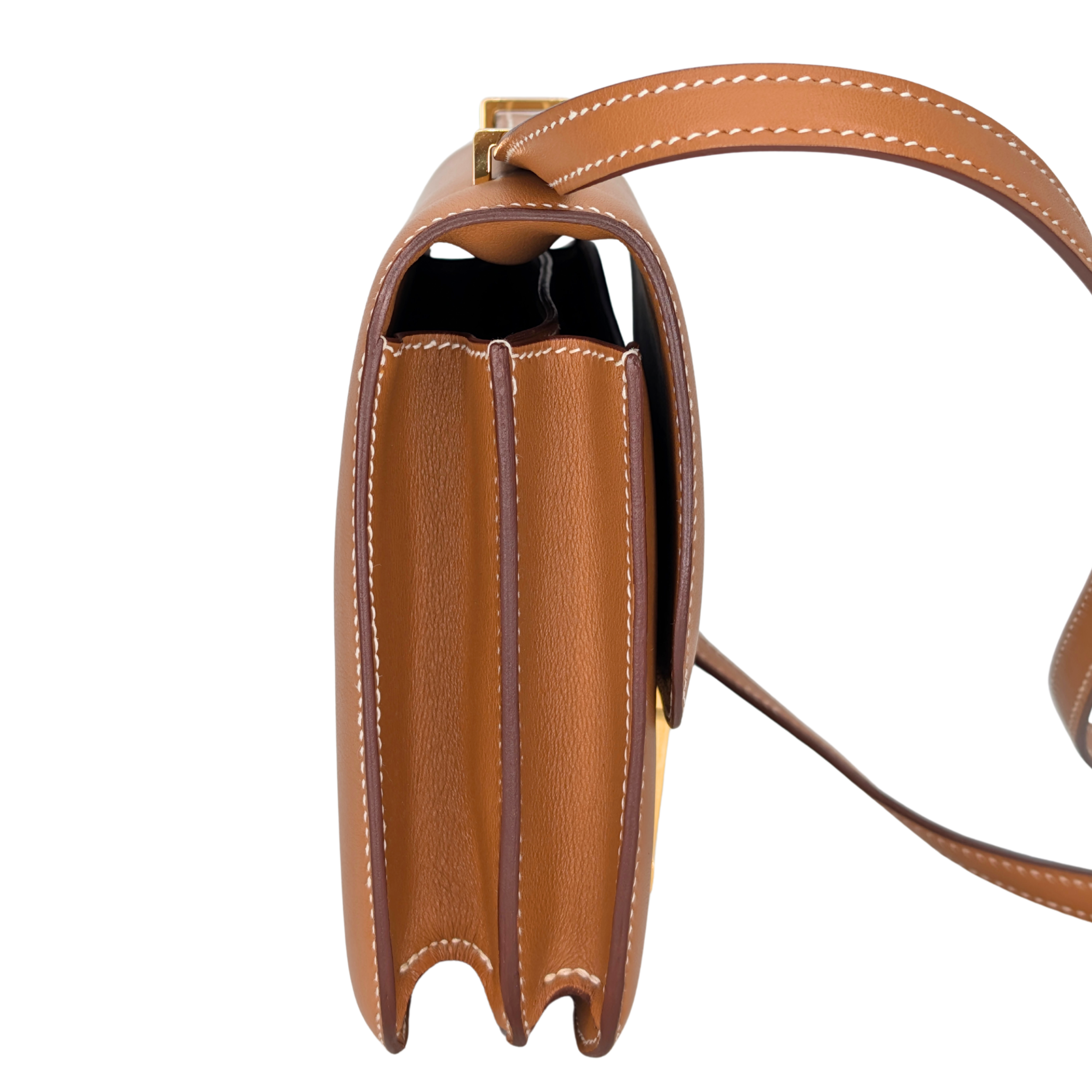 Hermès 爱马仕 Mini Constance 18 · 金棕色 Swift 皮 · 金扣 · C刻