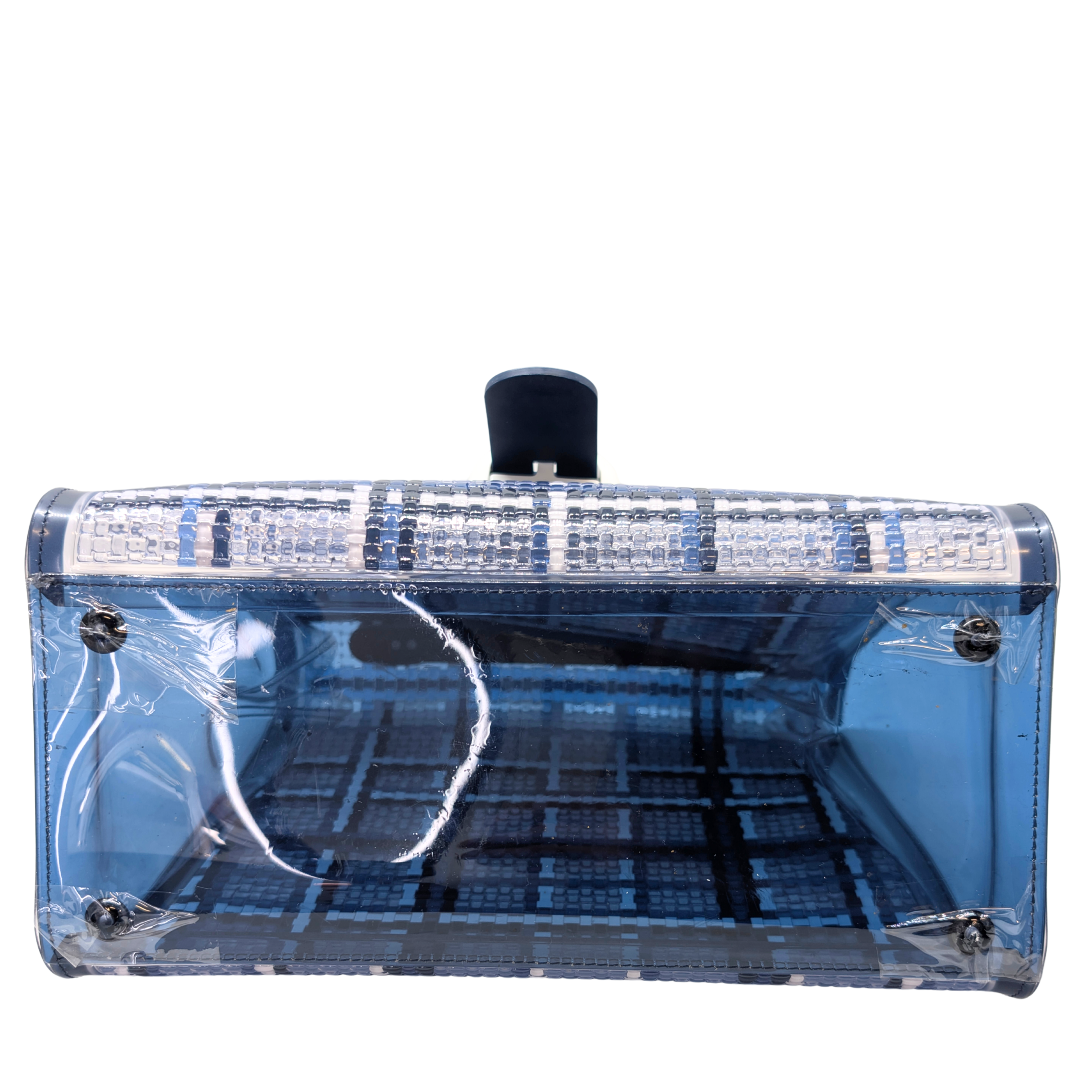 Delvaux Vinyl Gingham The Dreamer MM Brillant 手提包 海军蓝