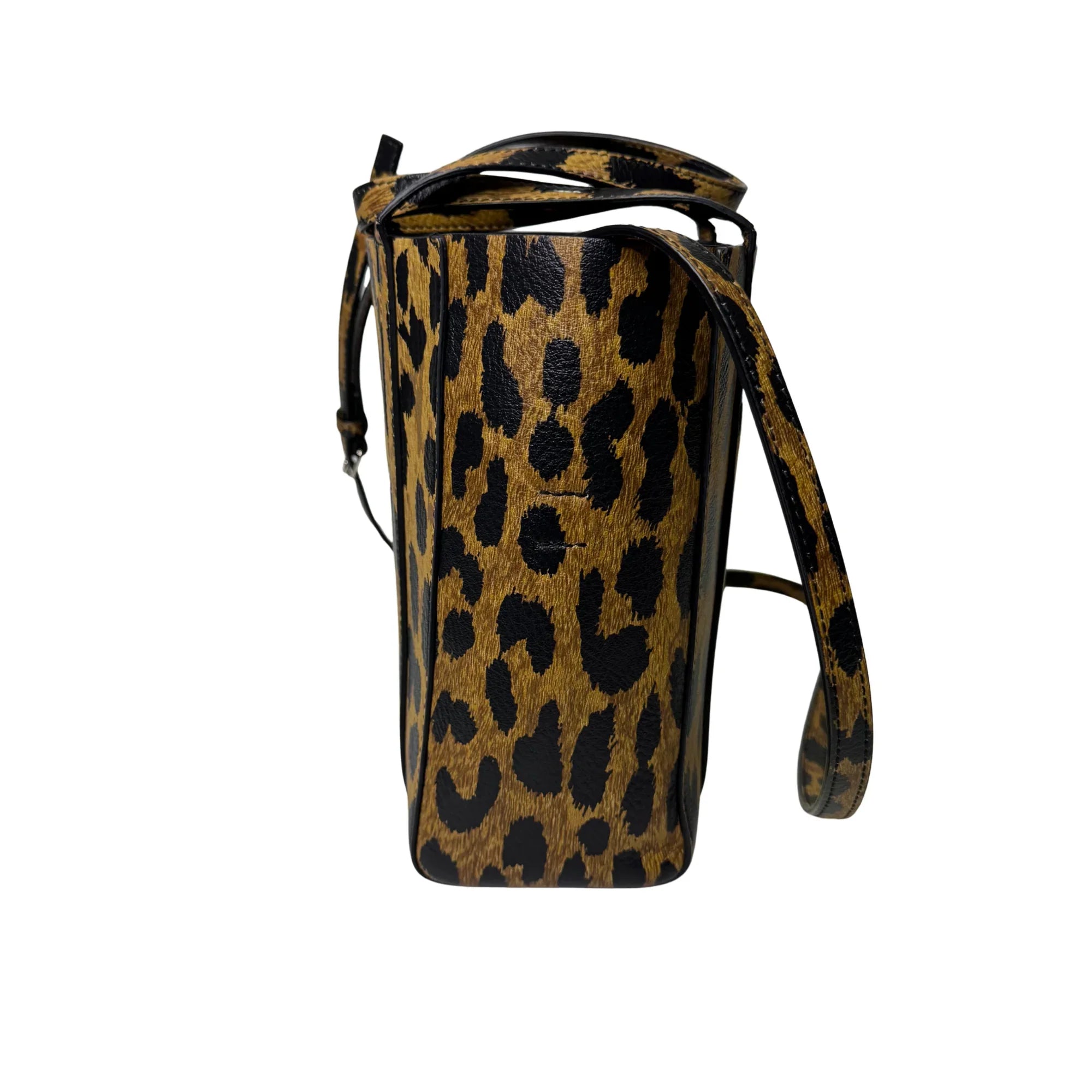 Balenciaga Calfskin Printed Leopard XXS Everyday Tote Bag w Strap - Lost Designer