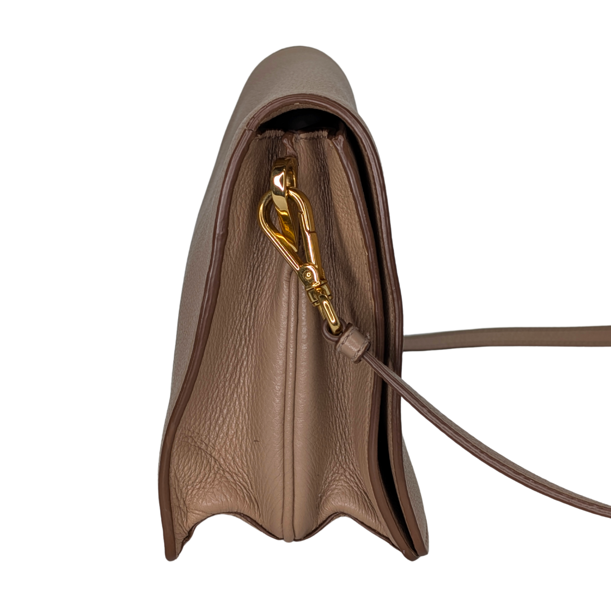 Prada Vitello Daino 皮革斜挎包 米色