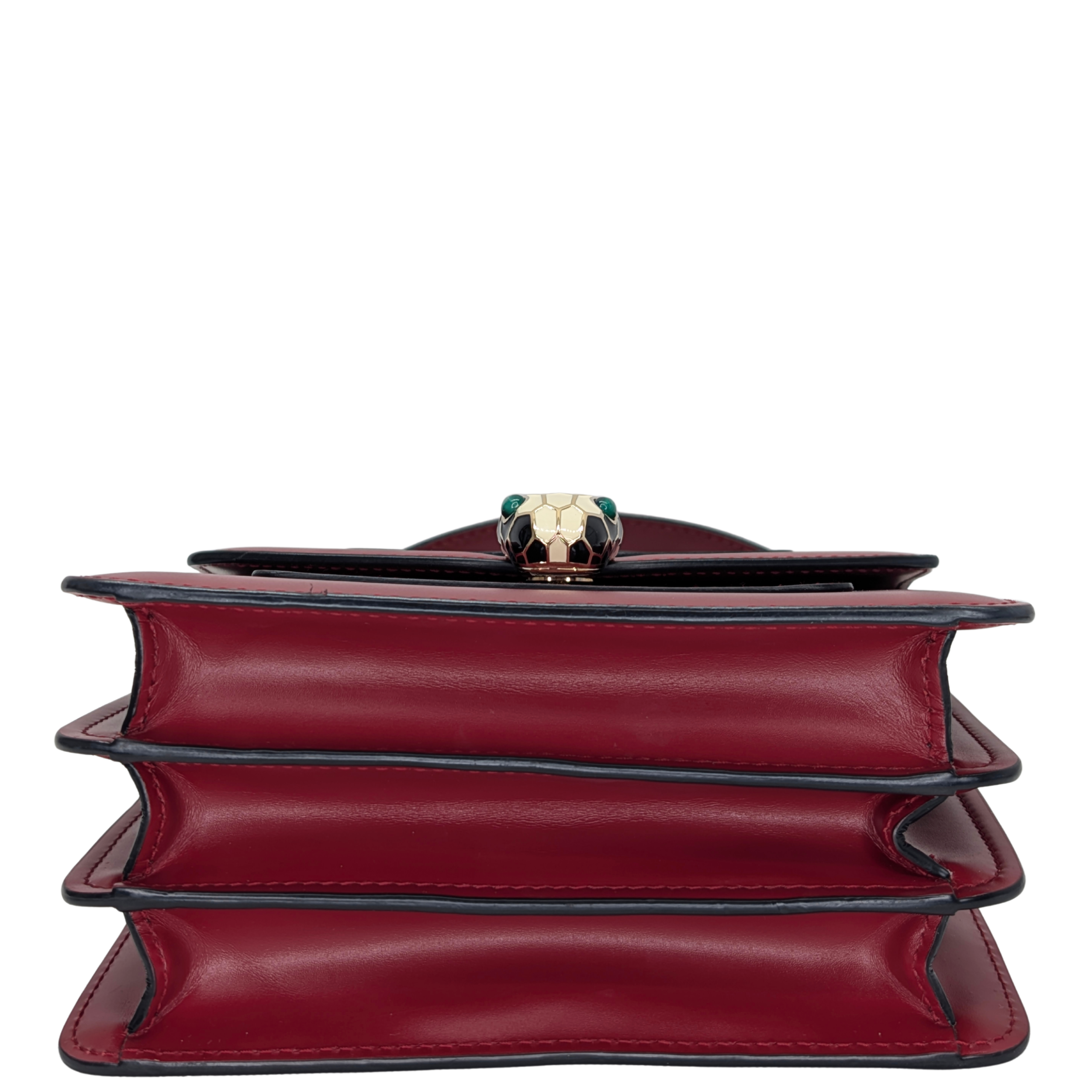 Bvlgari 小牛皮Serpenti Forever手提包 红色