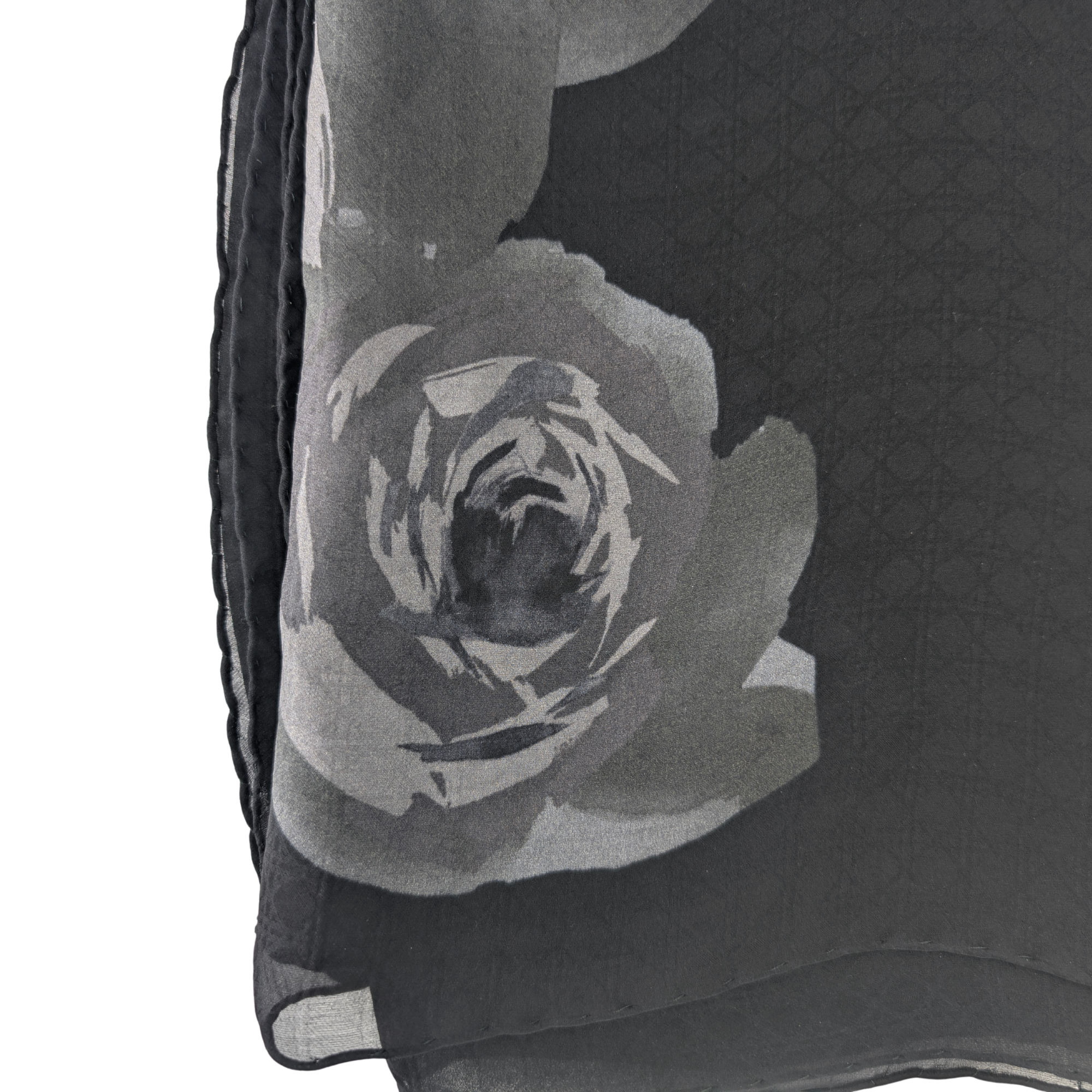 Christian Dior 花卉真丝围巾 黑色