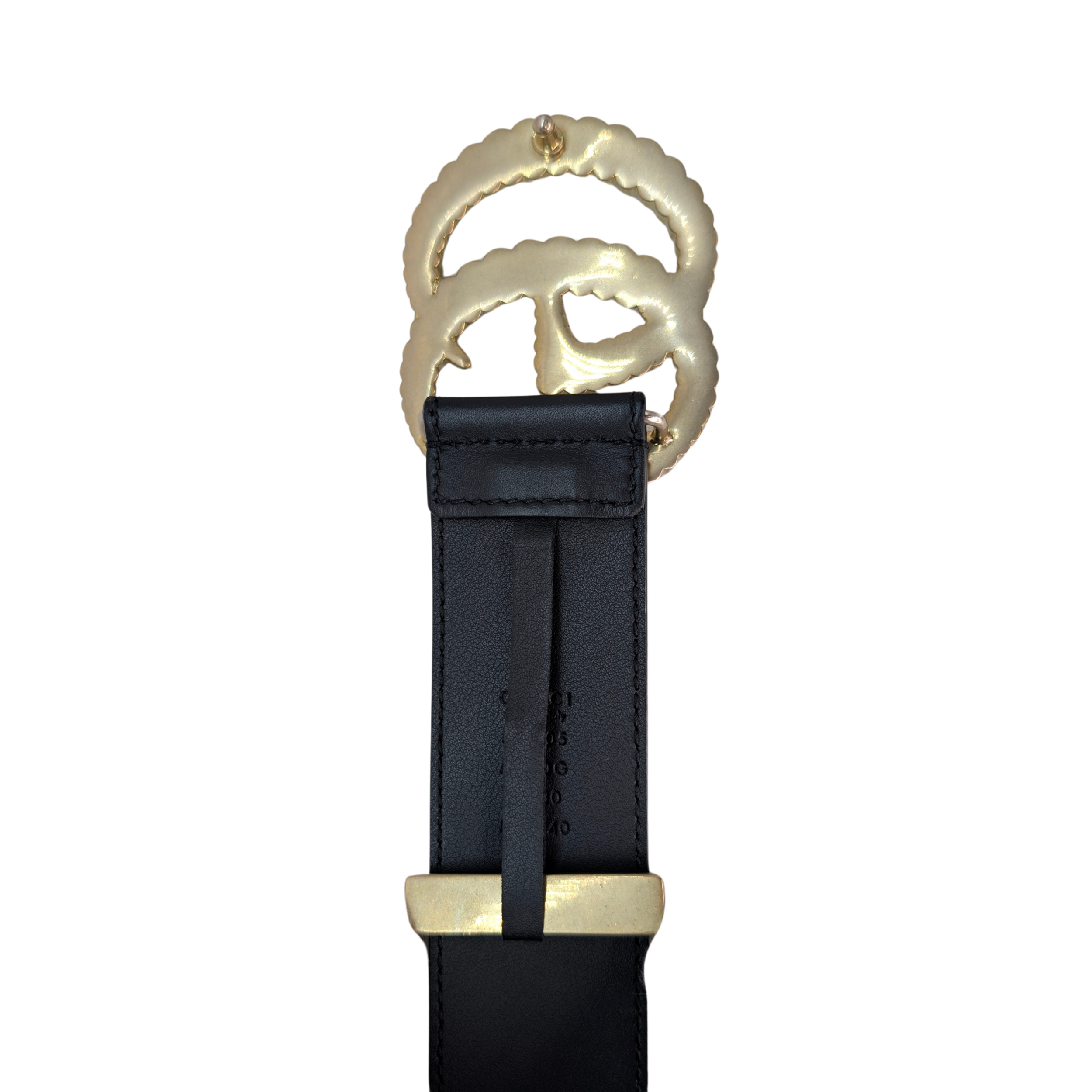 Gucci Moon Torchon 双G腰带 黑色 尺码 75