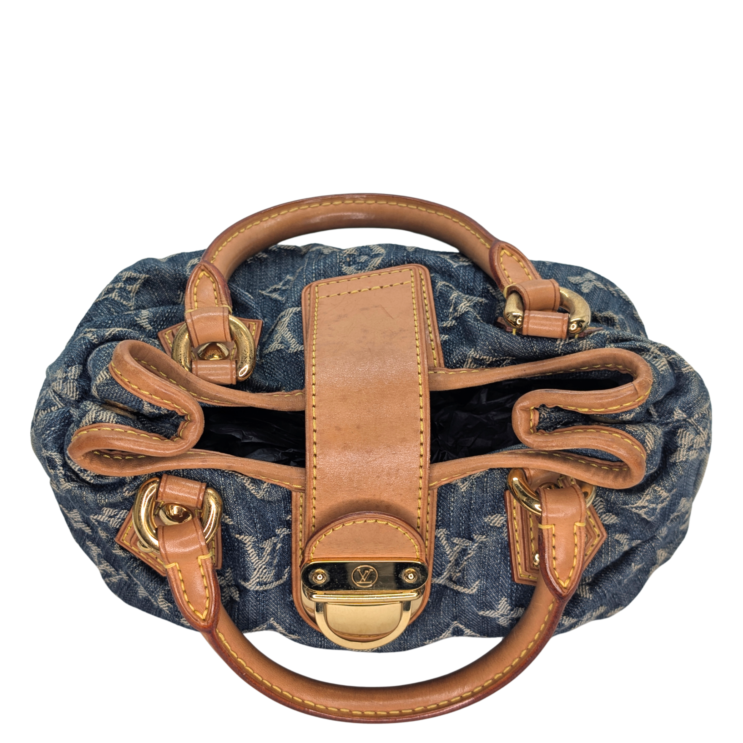 Louis Vuitton Pleaty Monogram Denim Handbag