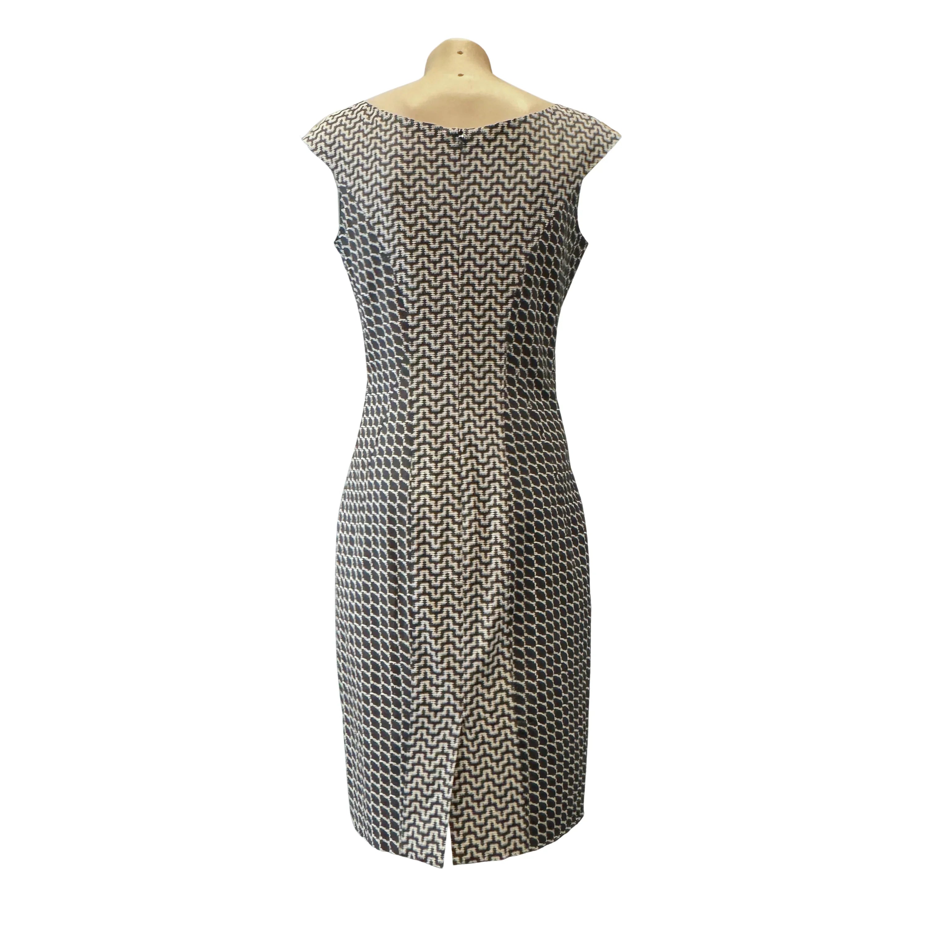 Versace Geometric Print Cap Sleeve Sheath Dress Size 40 - Lost Designer