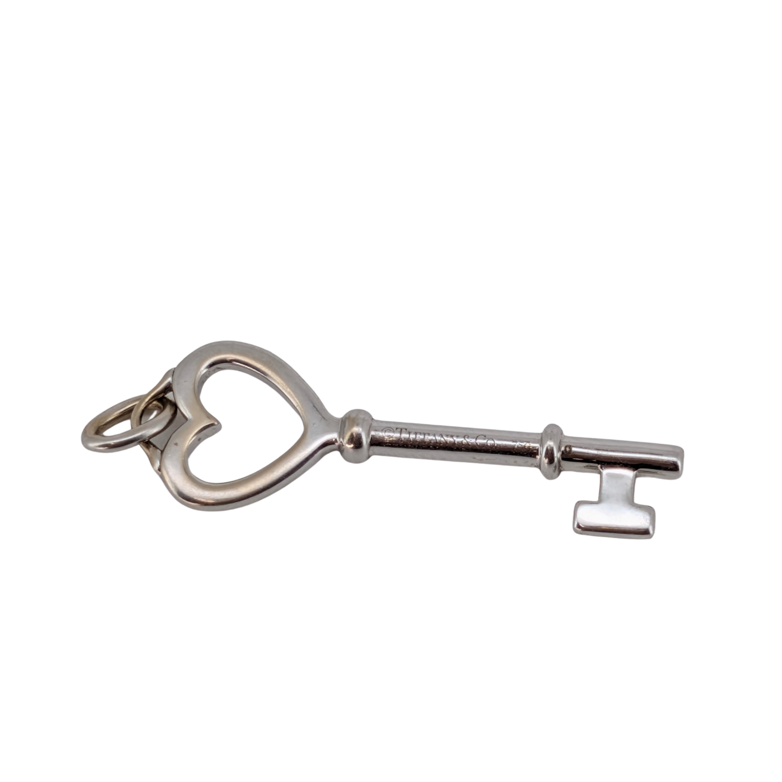 Tiffany & Co. 蒂芙尼 Keys 系列钻石 18K 白金心形钥匙吊坠