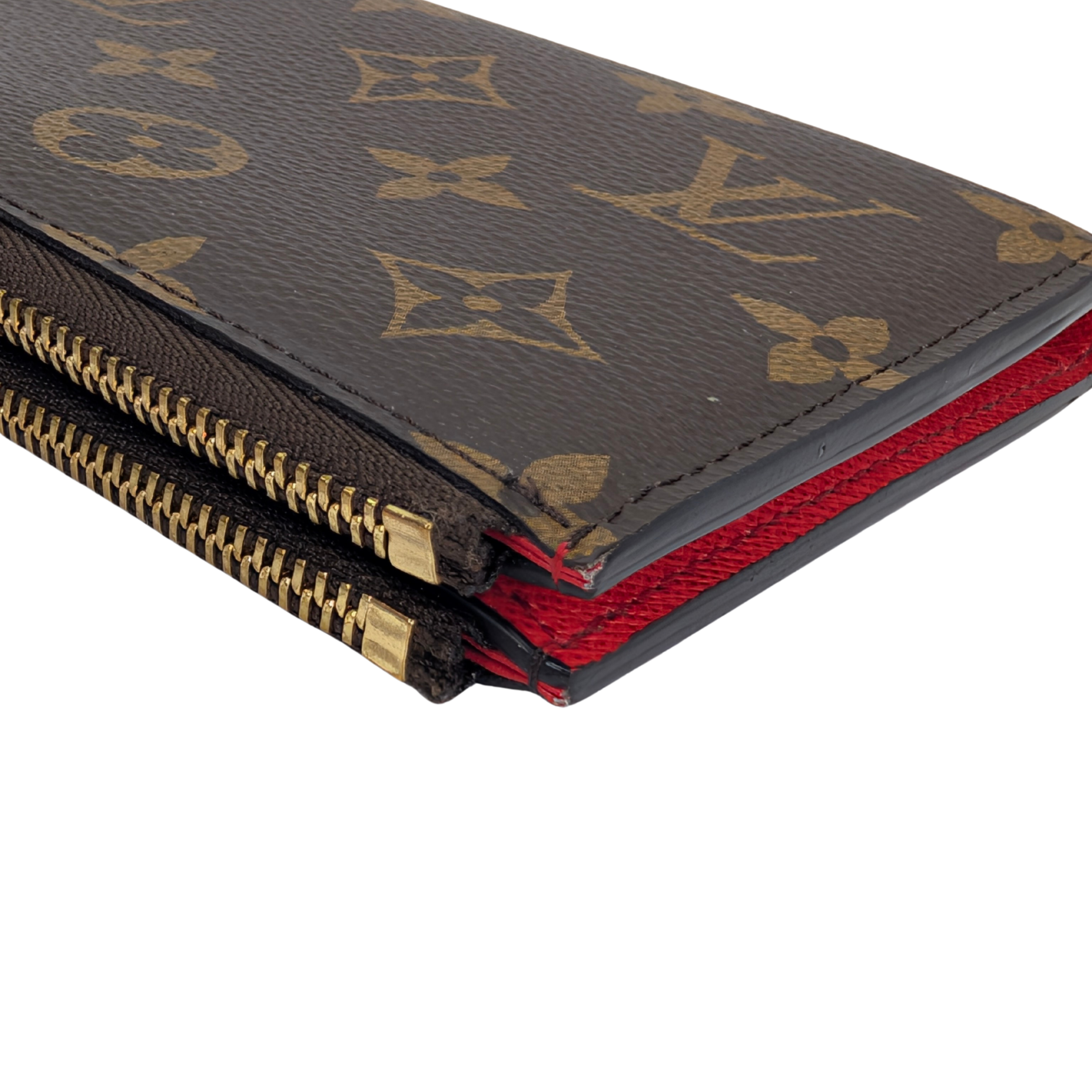 路易威登罂粟红Monogram帆布Adele钱包