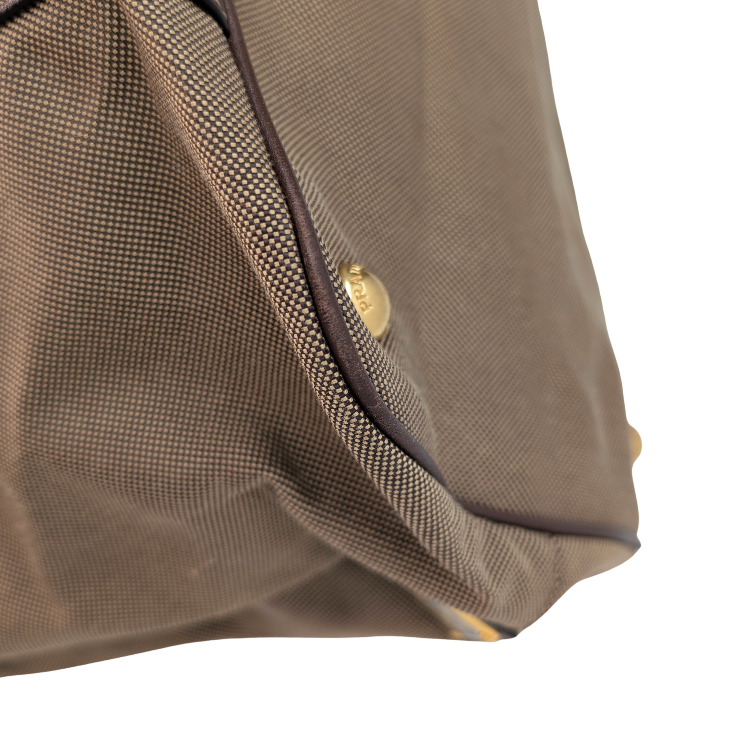 Prada Logo Jacquard Tote Bag Brown