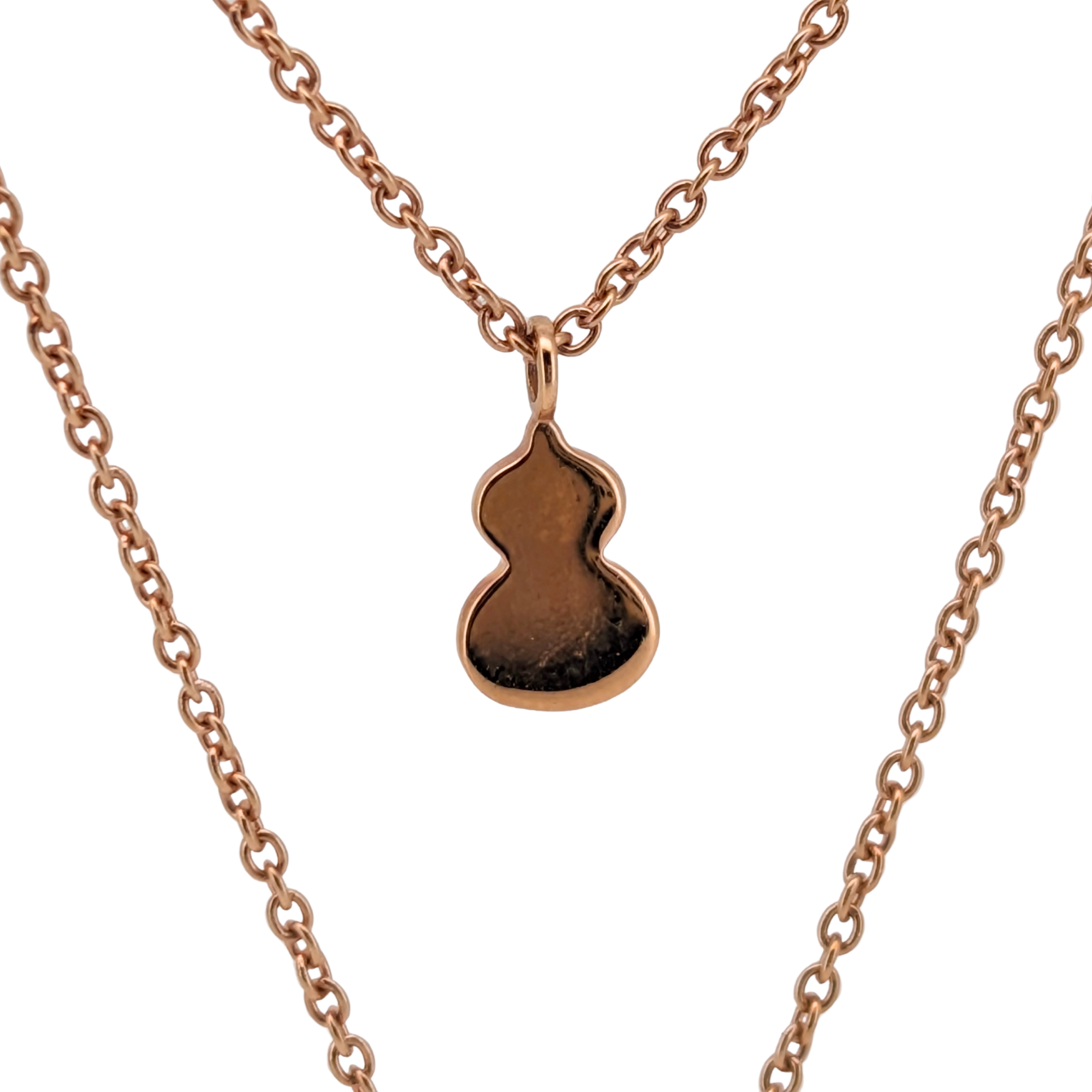 Qeelin Wulu Petite 钻石 18K 玫瑰金项链