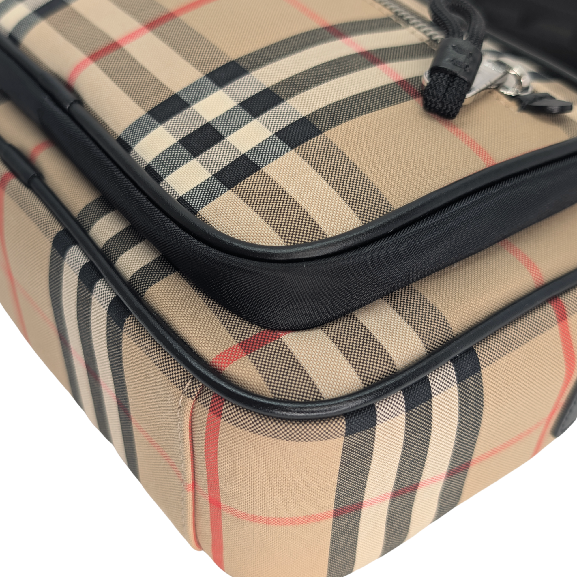 Burberry 米色复古格纹斜挎包