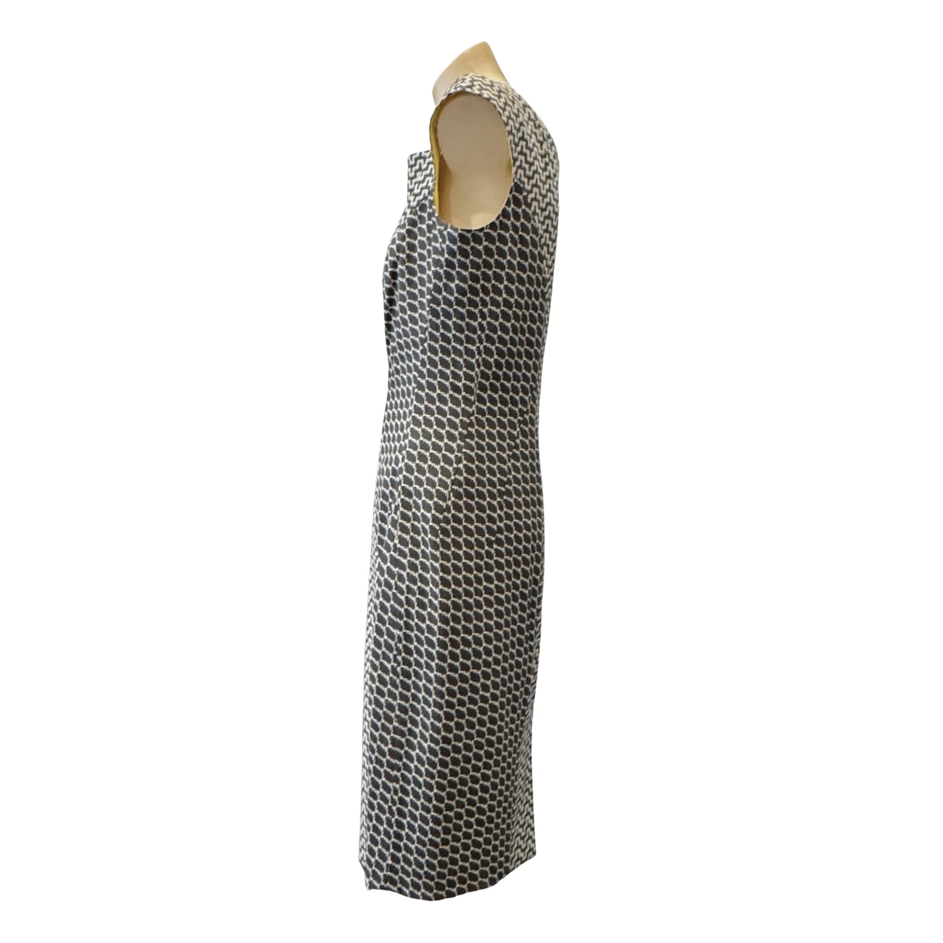 Versace Geometric Print Cap Sleeve Sheath Dress Size 40 - Lost Designer