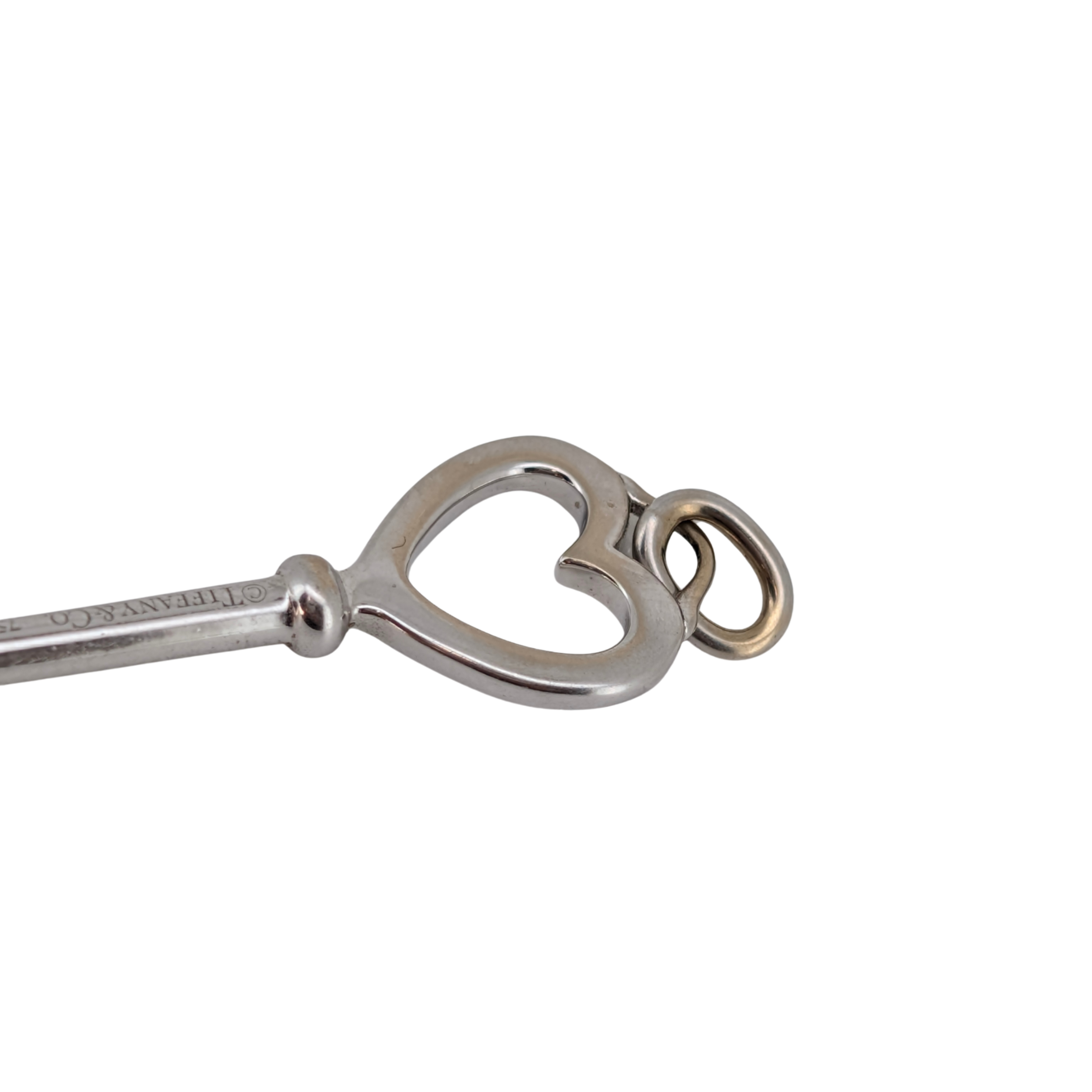Tiffany & Co. 蒂芙尼 Keys 系列钻石 18K 白金心形钥匙吊坠