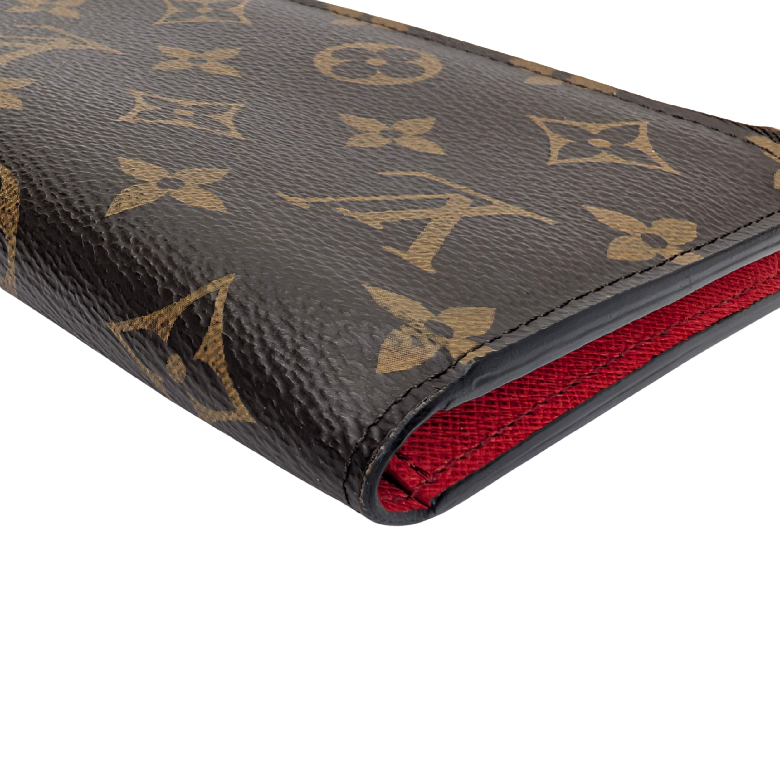 路易威登罂粟红Monogram帆布Adele钱包