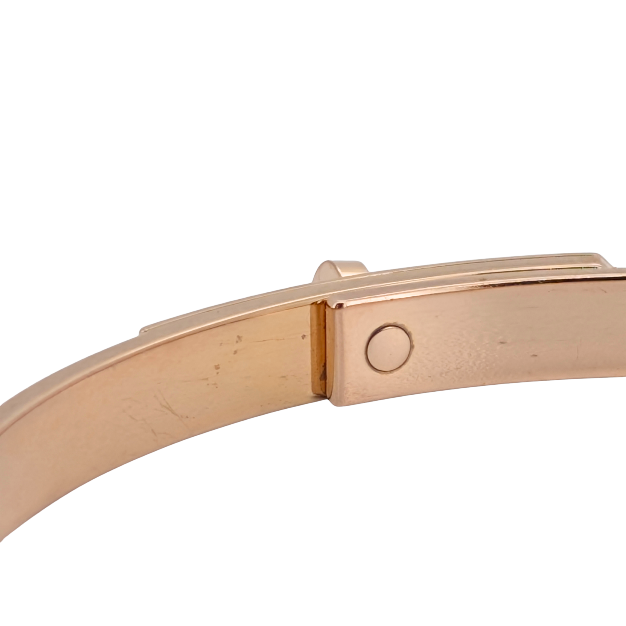 Hermès 爱马仕 Kelly 小号钻石手镯 · 18K玫瑰金(LG码)