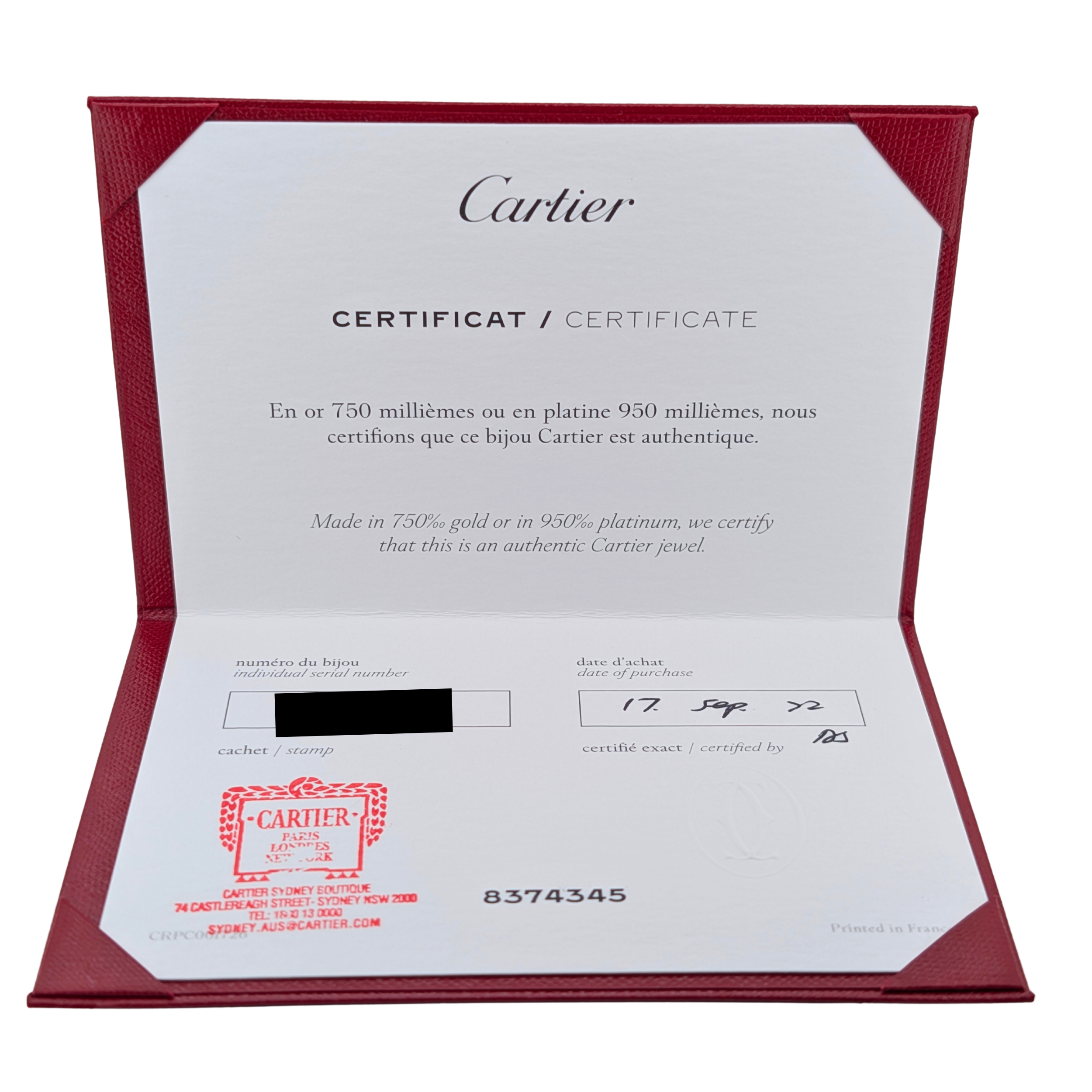 卡地亚 Étincelle de Cartier 系列18K黄金中号钻石圈形耳环