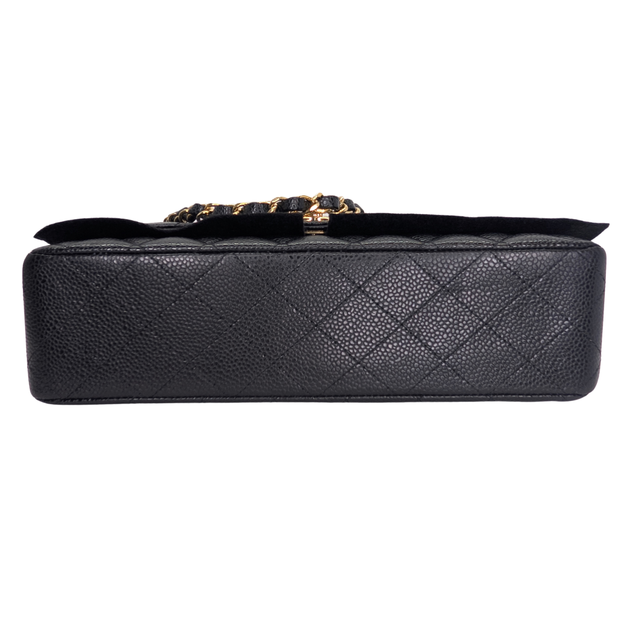 Chanel Classic Flap Bag Caviar Leather Medium Black (Microchip)