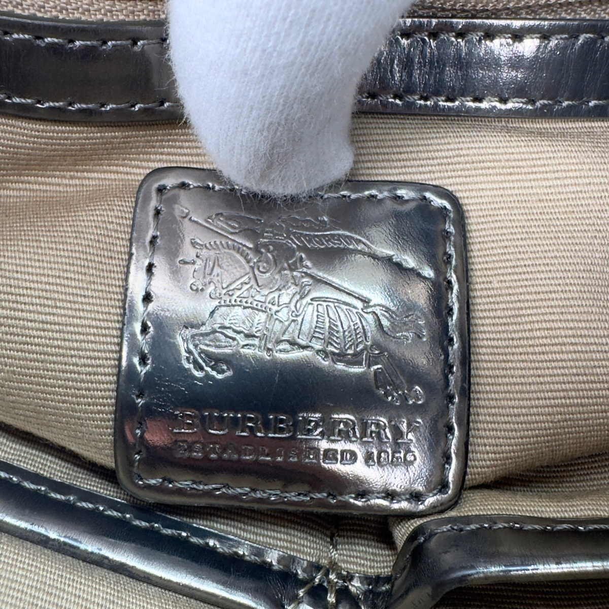 Burberry Patent Nova Check Dryden Crossbody Bag