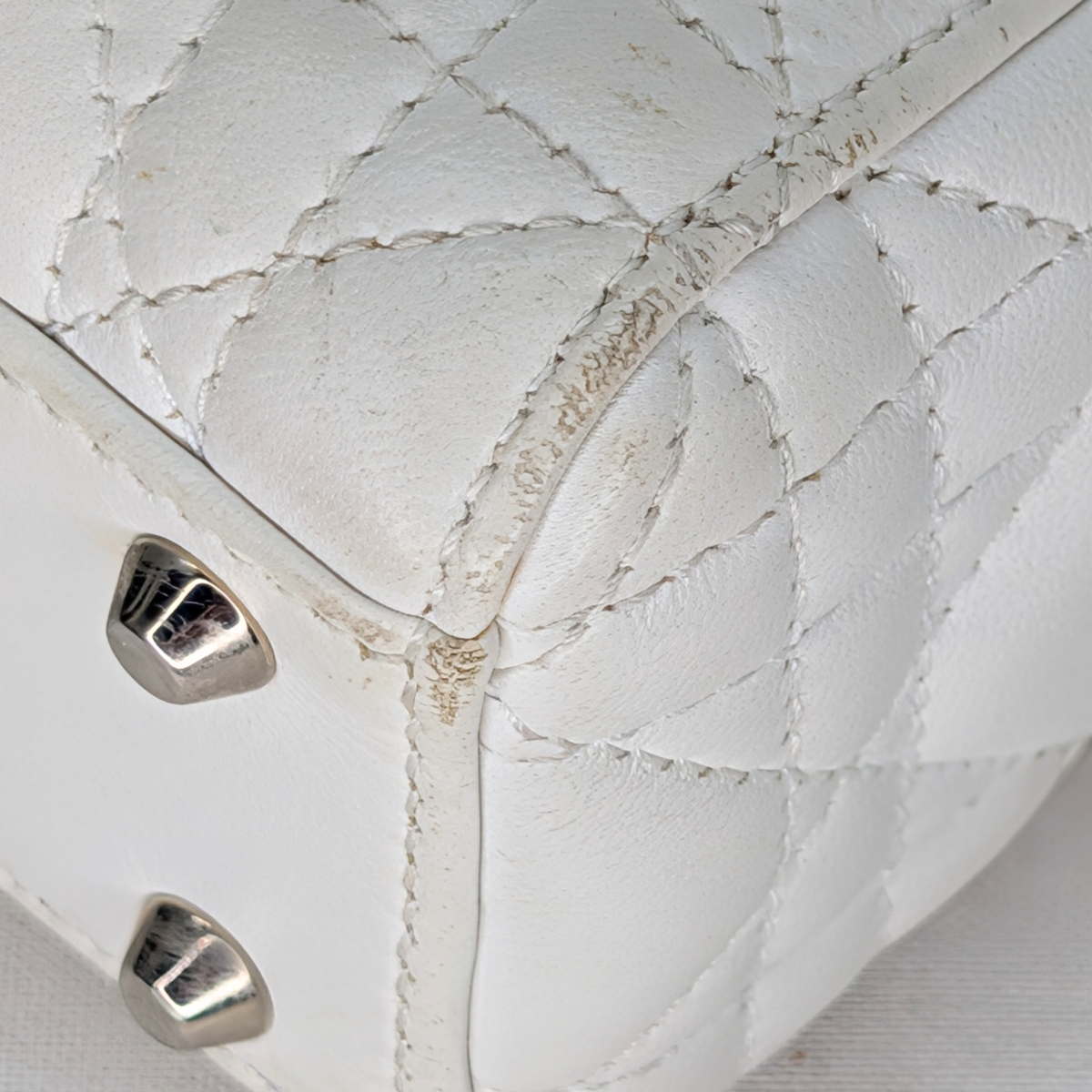 Dior Cannage Mini Lady Bag White