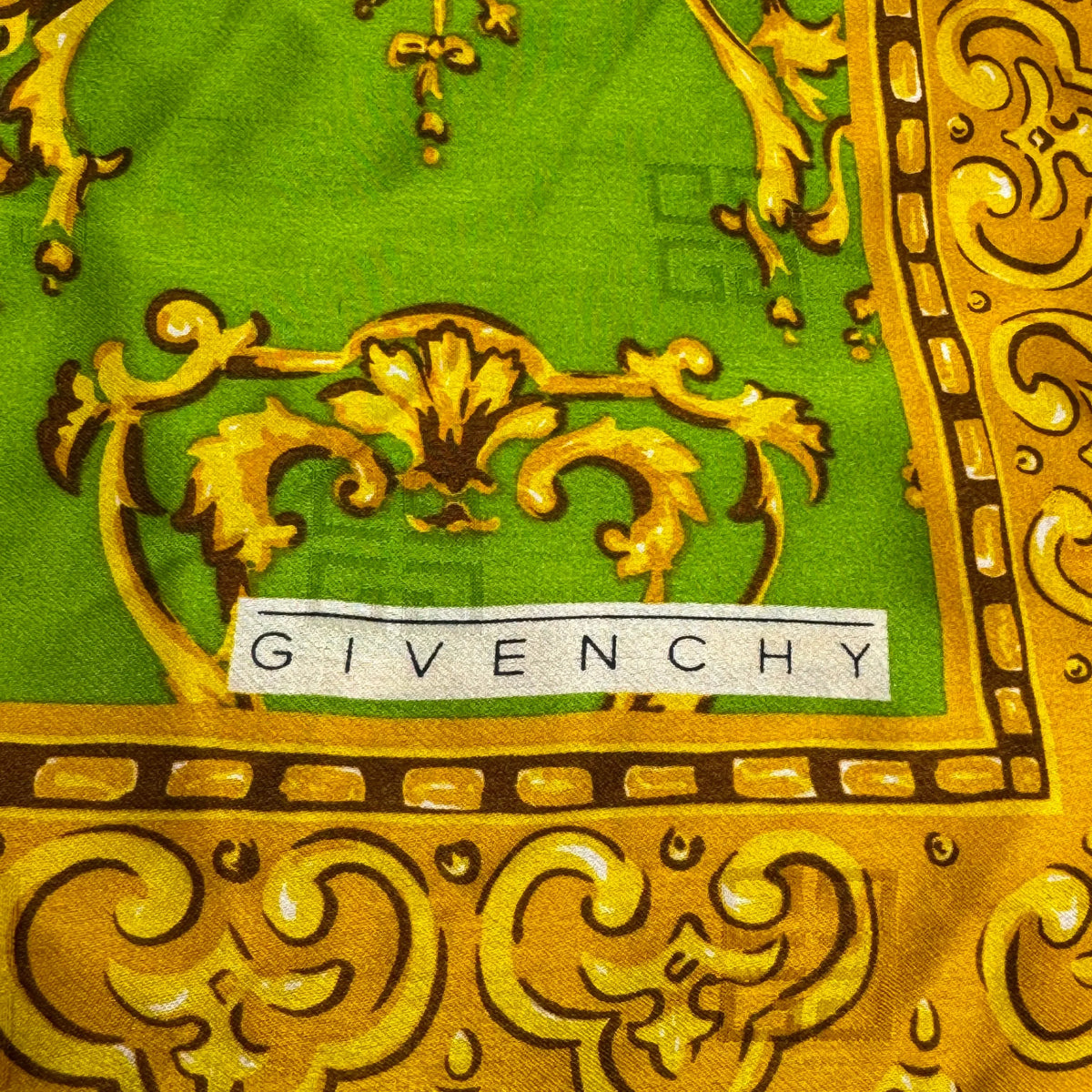 Givenchy Silk Scarf Green & Yellow - Lost Designer