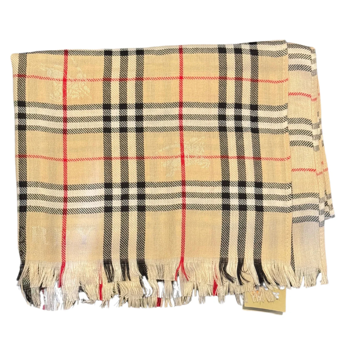 Burberry Check Scarf Shawl Silk x Wool - Lost Designer