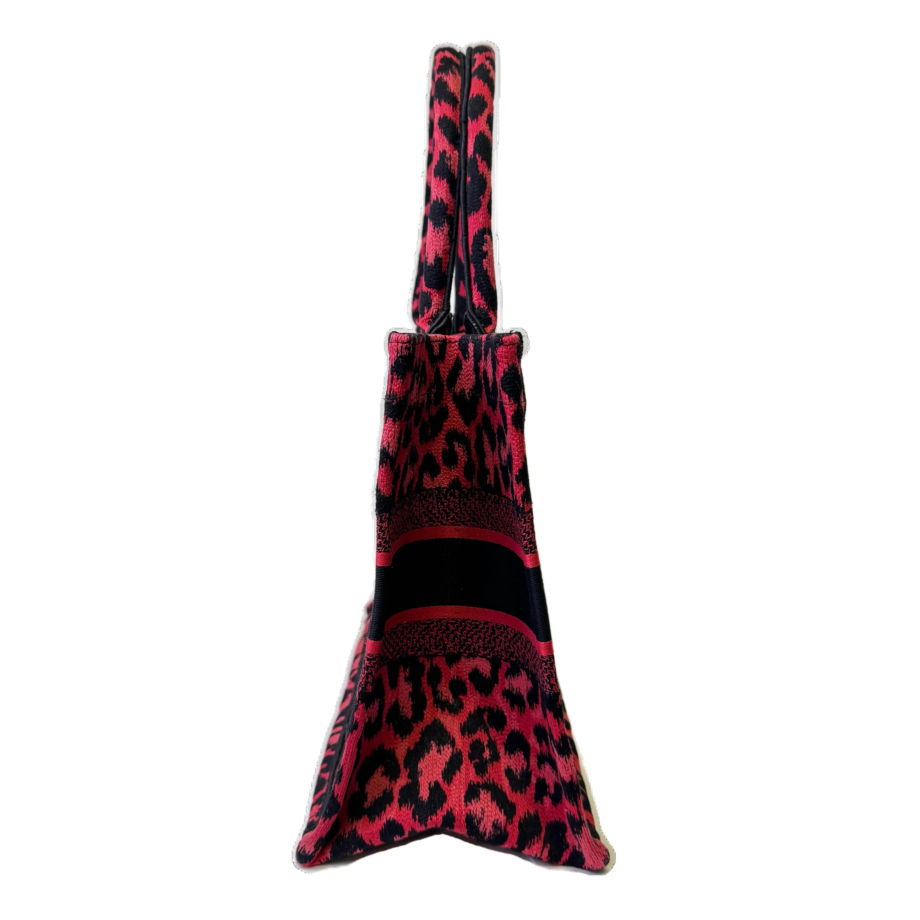 Dior Book Tote Medium Leopard Red - Lost Designer