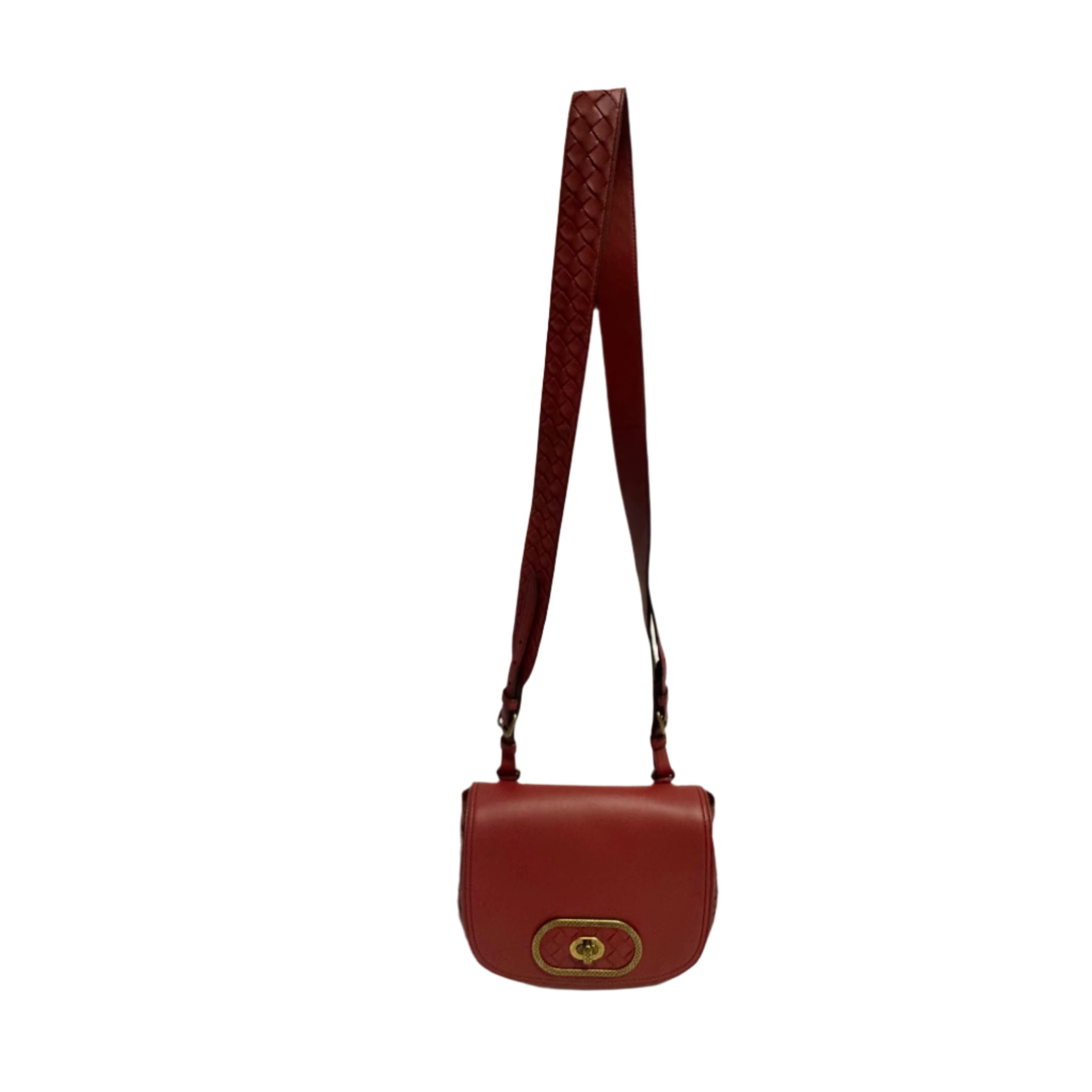 Bottega Veneta Intrecciato Nappa BV Luna Crossbody Bag Burgundy - Lost Designer