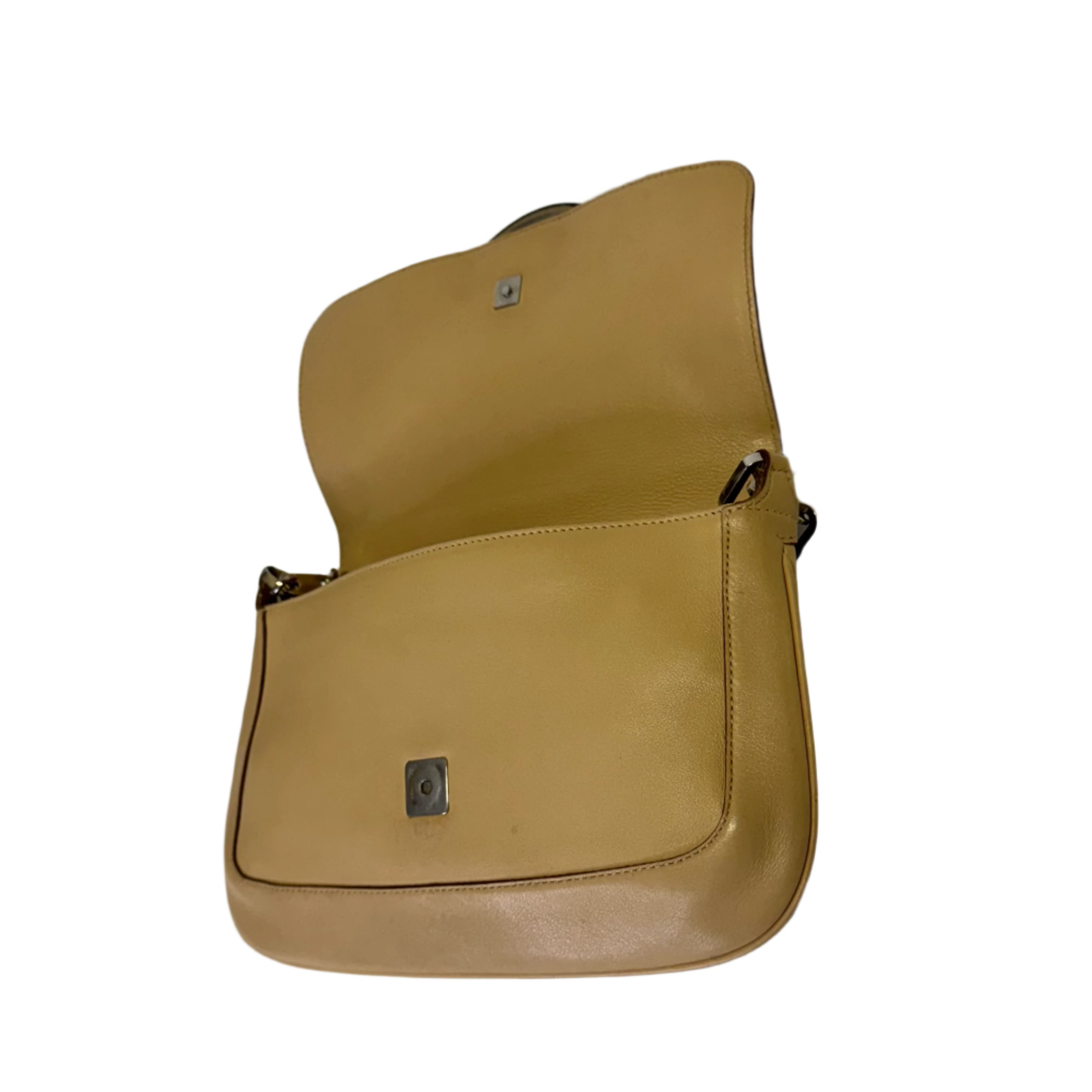 Gucci Chain Flap Shoulder Bag Leather beige - Lost Designer
