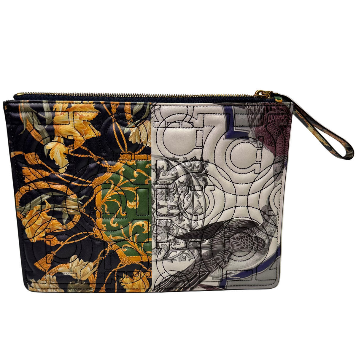Salvatore Ferragamo Gancini Clutch Bag Leather Multicolour - Lost Designer