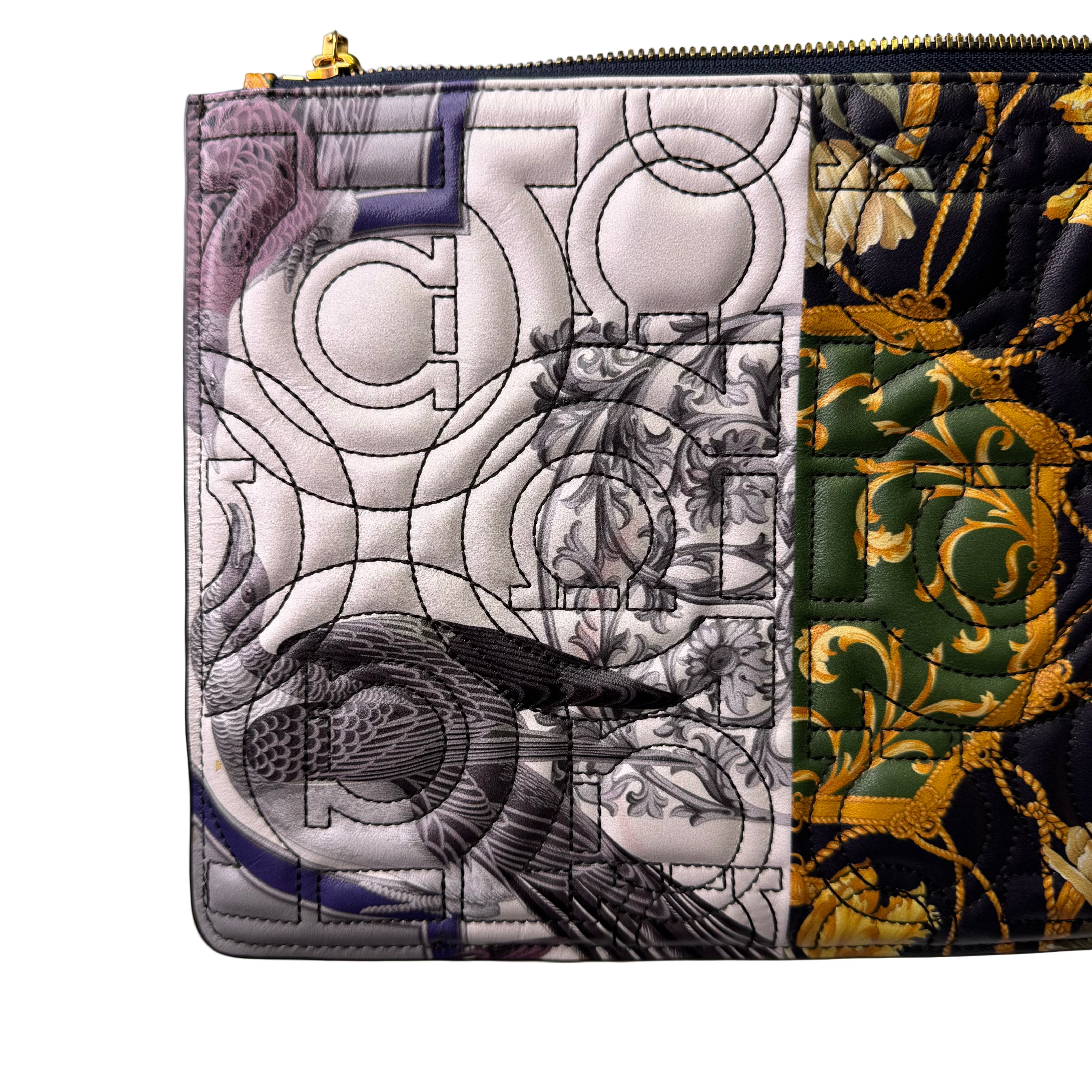 Salvatore Ferragamo Gancini Clutch Bag Leather Multicolour - Lost Designer