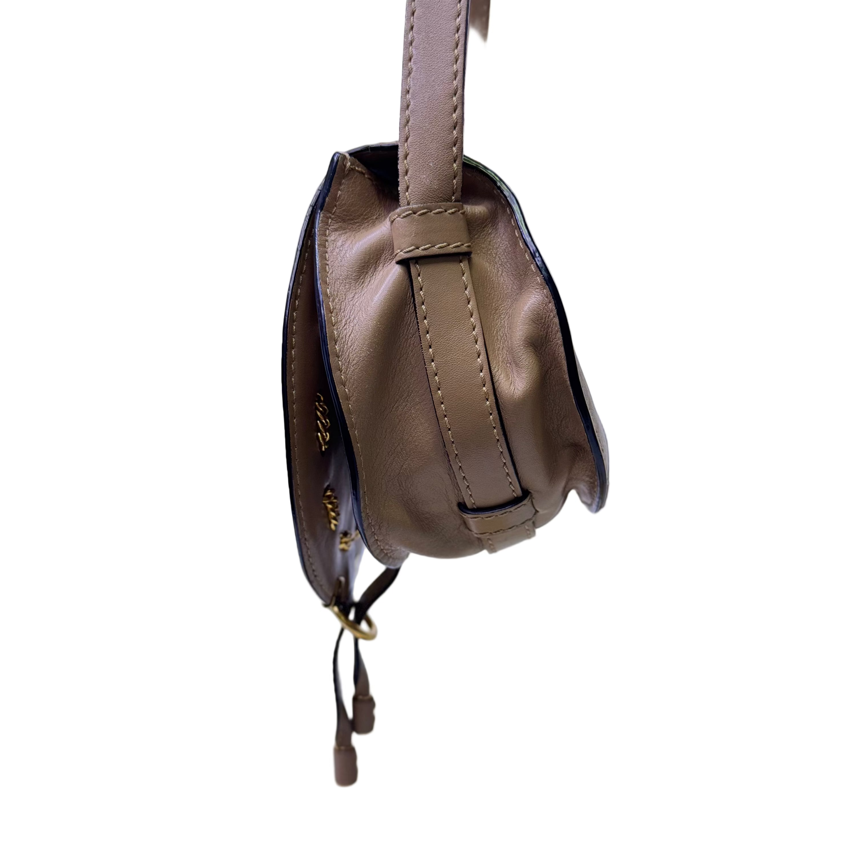 Chloé Marcie Saddle Crossbody Bag Leather Brown - Lost Designer