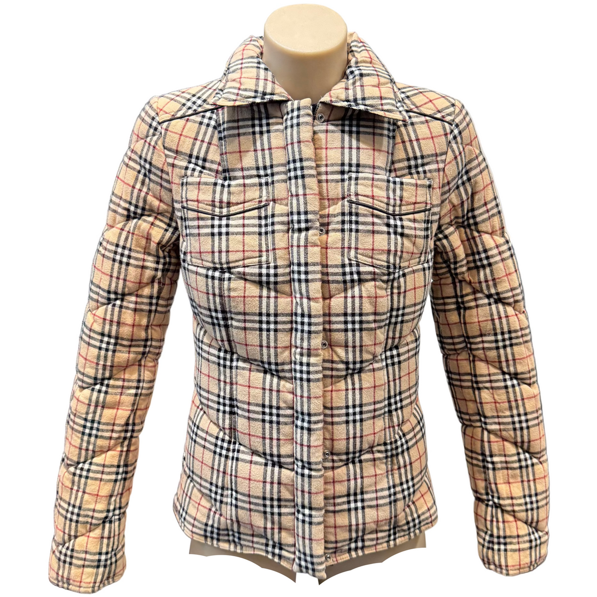 Burberry London Blue Label Puffer Jacket Beige 36 - Lost Designer