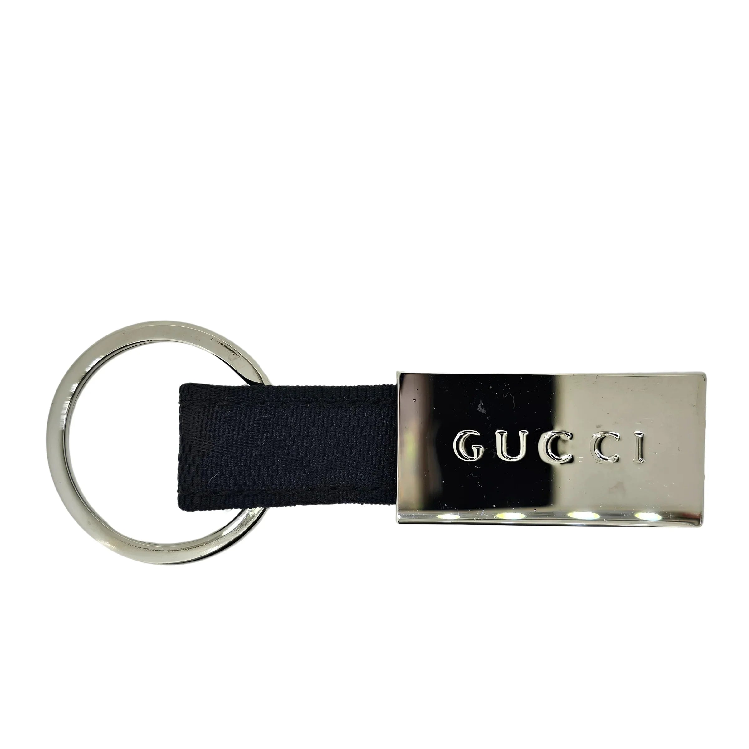 Gucci Metal & Canvas Keychain - Lost Designer