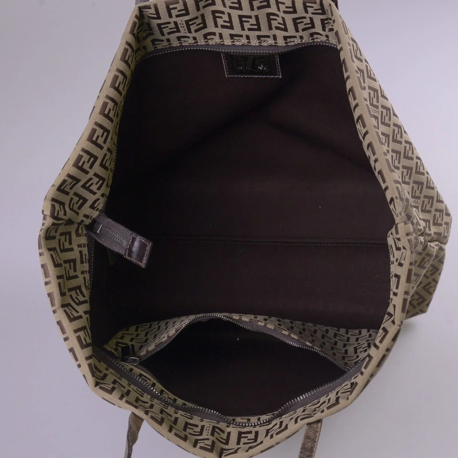 Fendi Canvas Zucca Brown Monogram Tote Bag - Lost Designer