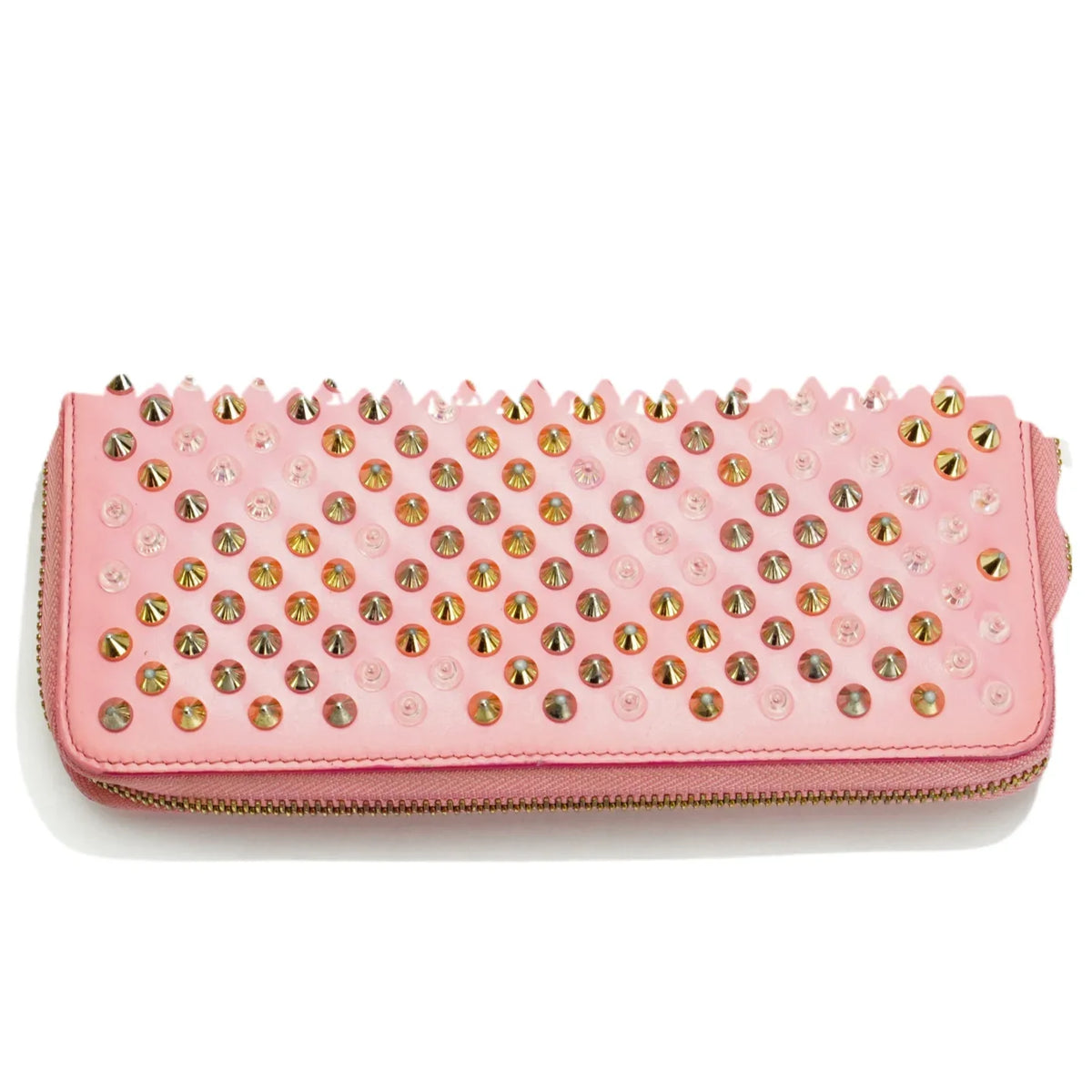 Christian Louboutin Panettone Spike Long Wallet Pink - Lost Designer