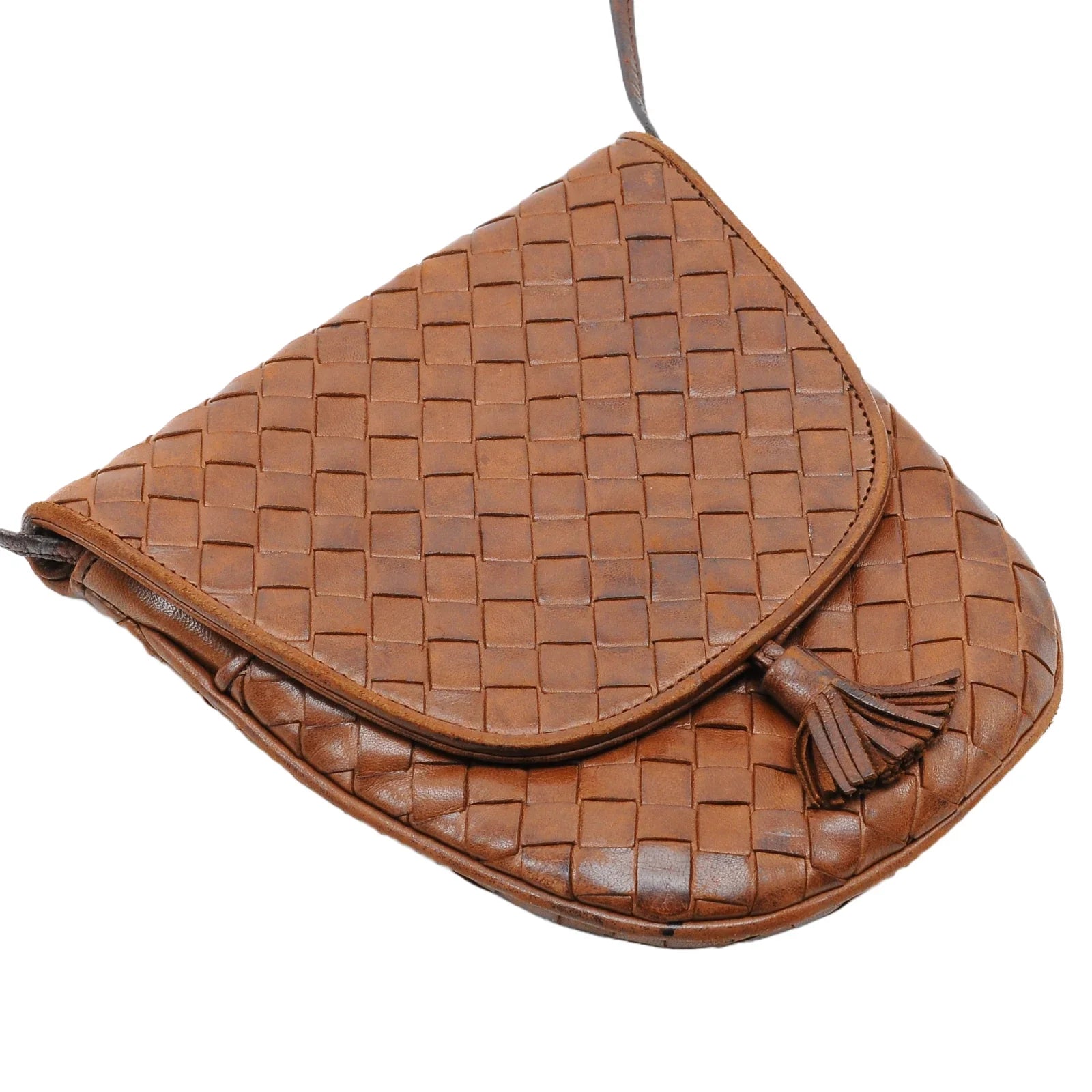 Bottega Veneta Intrecciato Mini Crossbody Bag Brown - Lost Designer