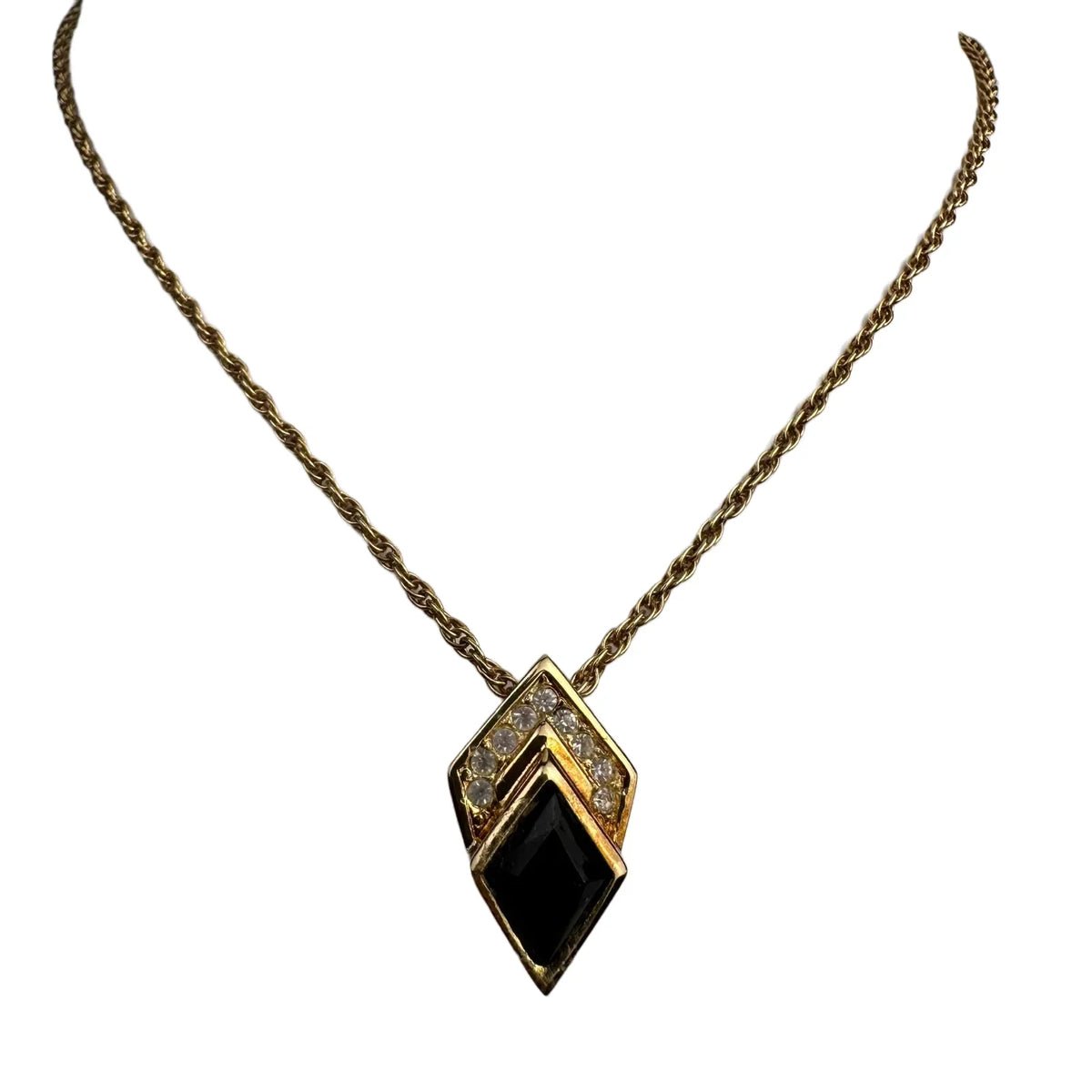 Christian Dior Crystal Enamel Pendant Necklace - Lost Designer
