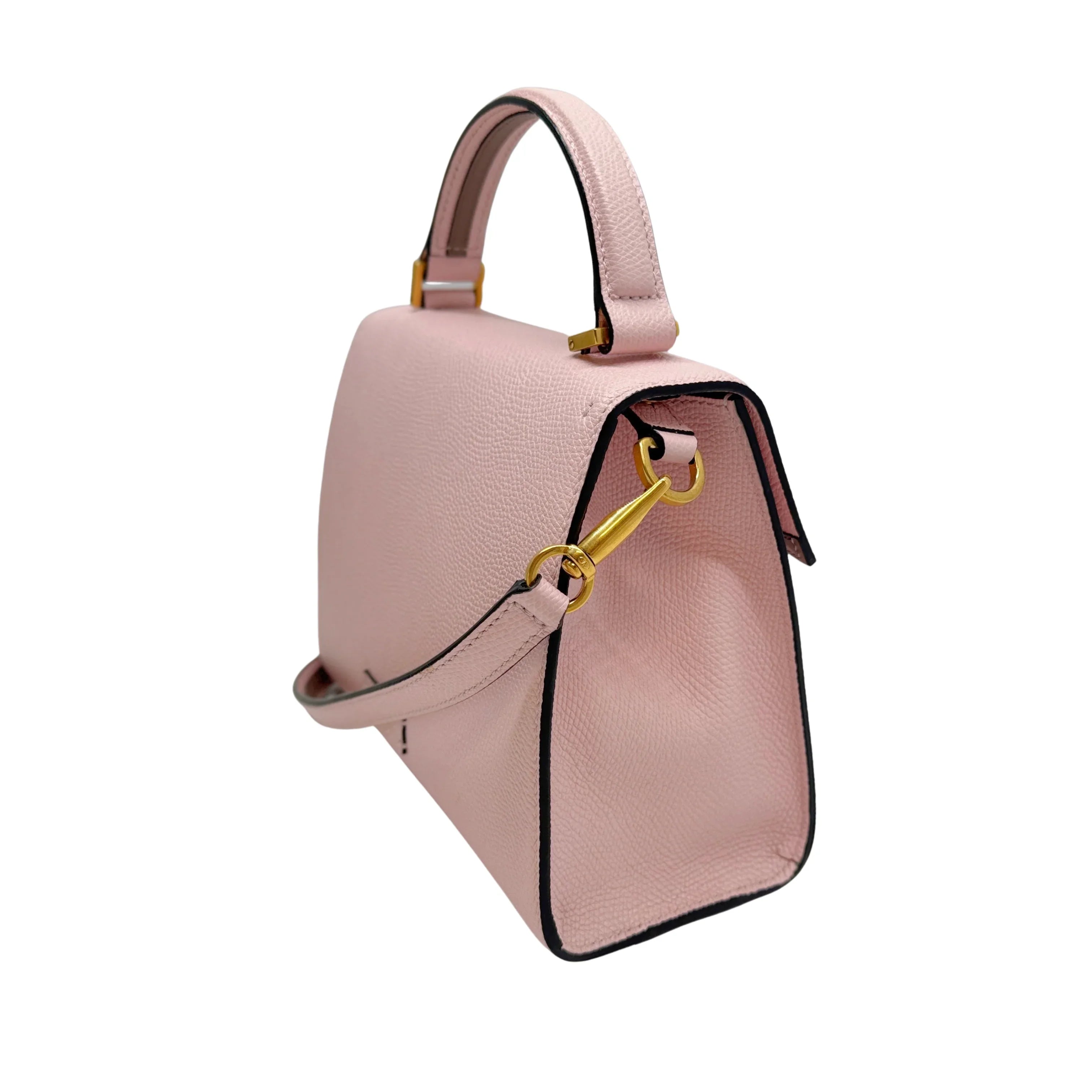 Valentino Garavani Small VSling Shoulder Bag Leather Pink - Lost Designer