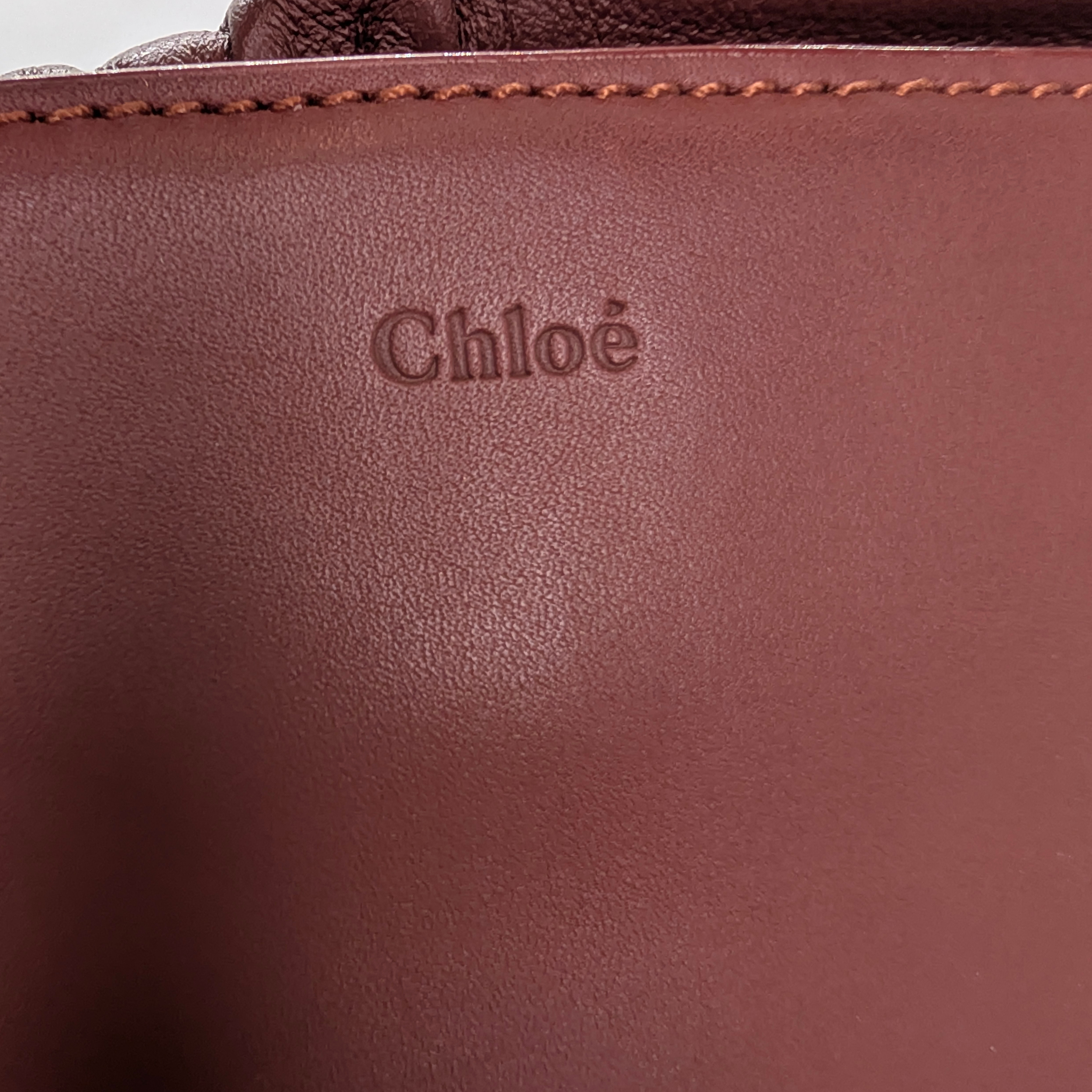 Chloé Mate Gusset 皮革单肩包 棕色