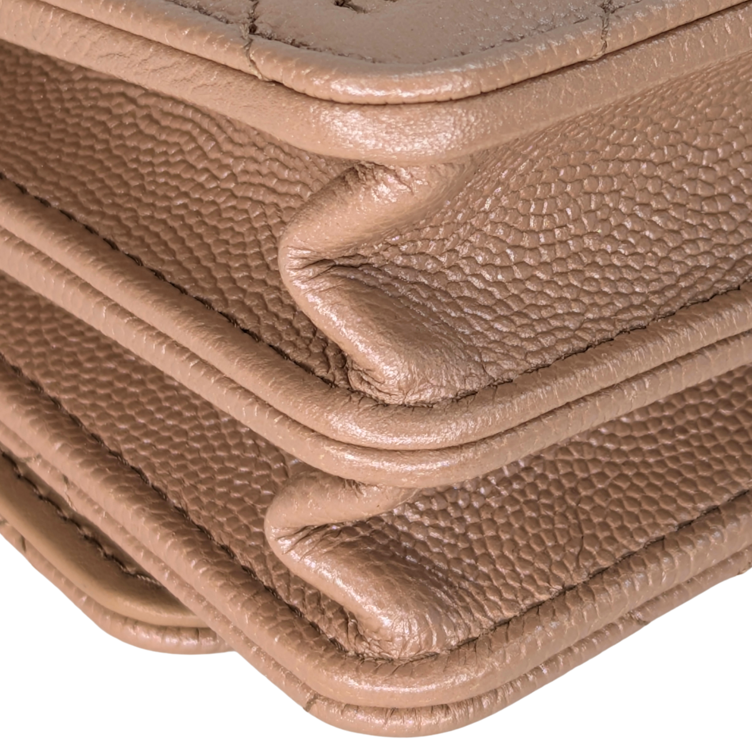 Chanel Clutch on Chain Bag Metallic Beige