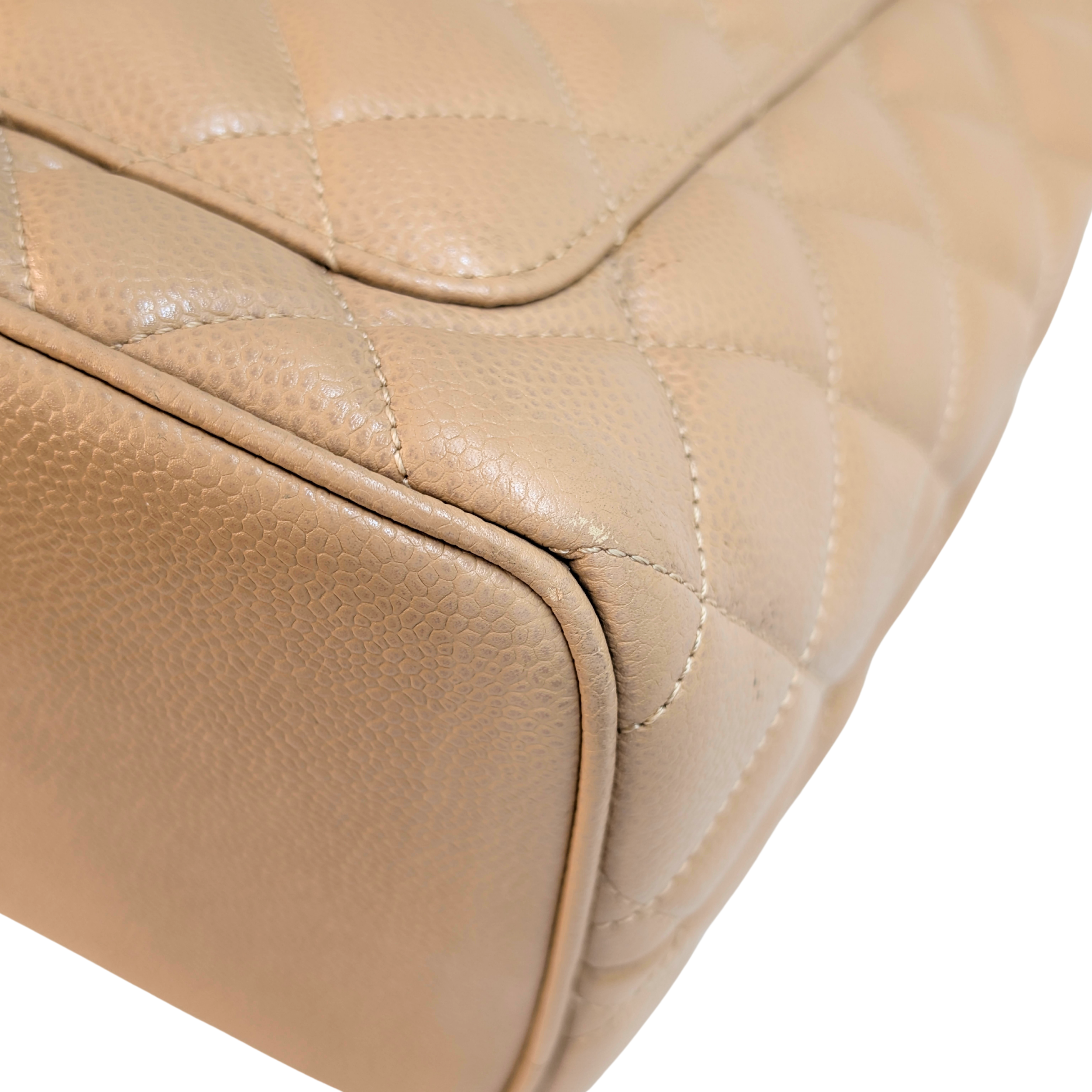 Chanel Caviar Medallion Tote Bag Beige