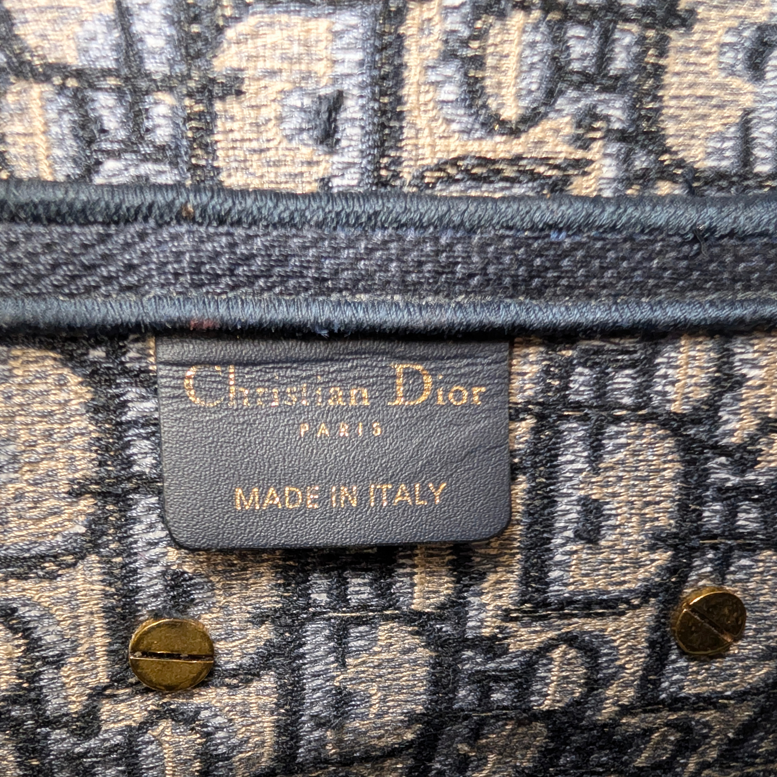 Dior 中号马鞍包 海军蓝 Oblique 花纹 配肩带