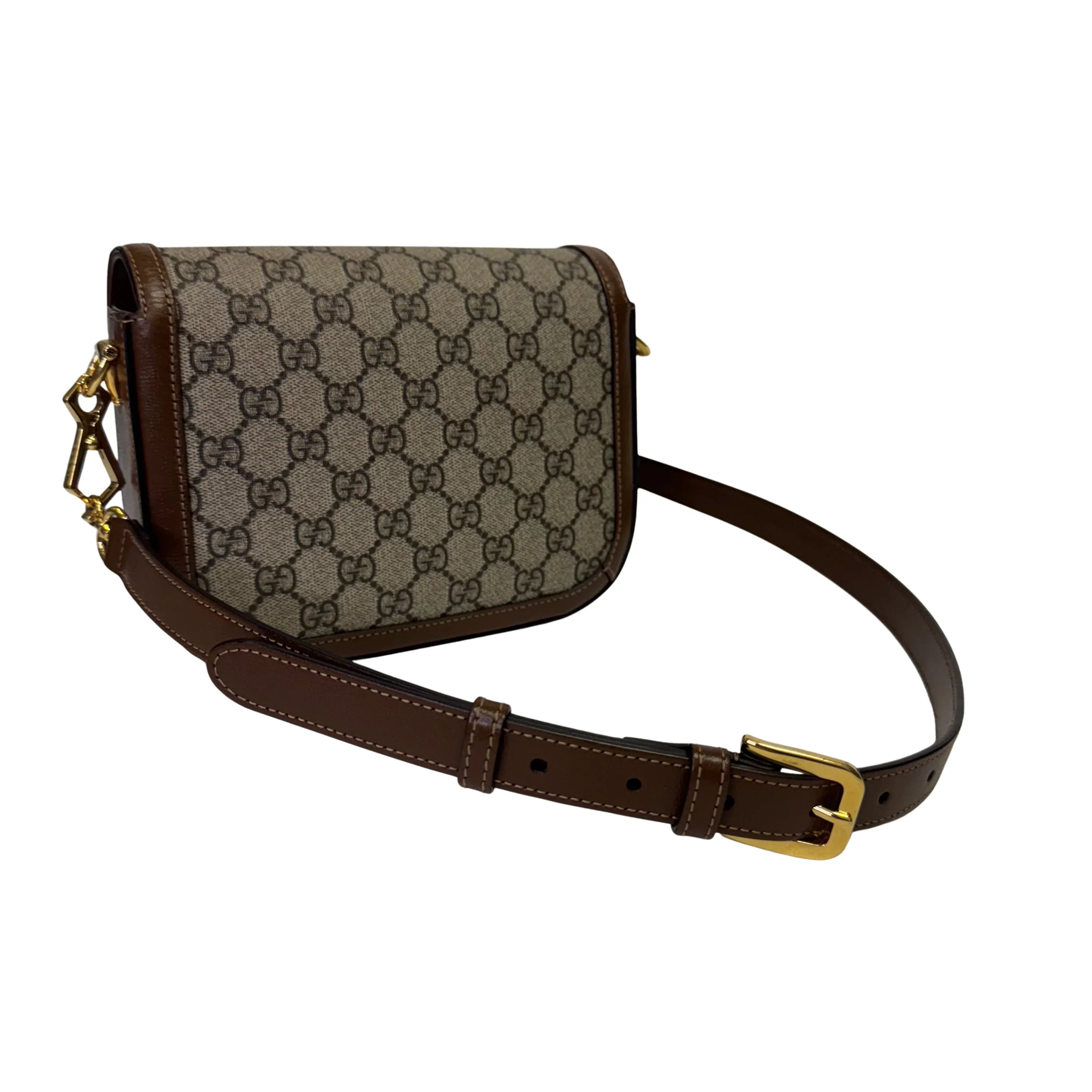 Gucci Horsebit 1955 Shoulder Bag GG Supreme Canvas/Leather Beige/Brown - Lost Designer