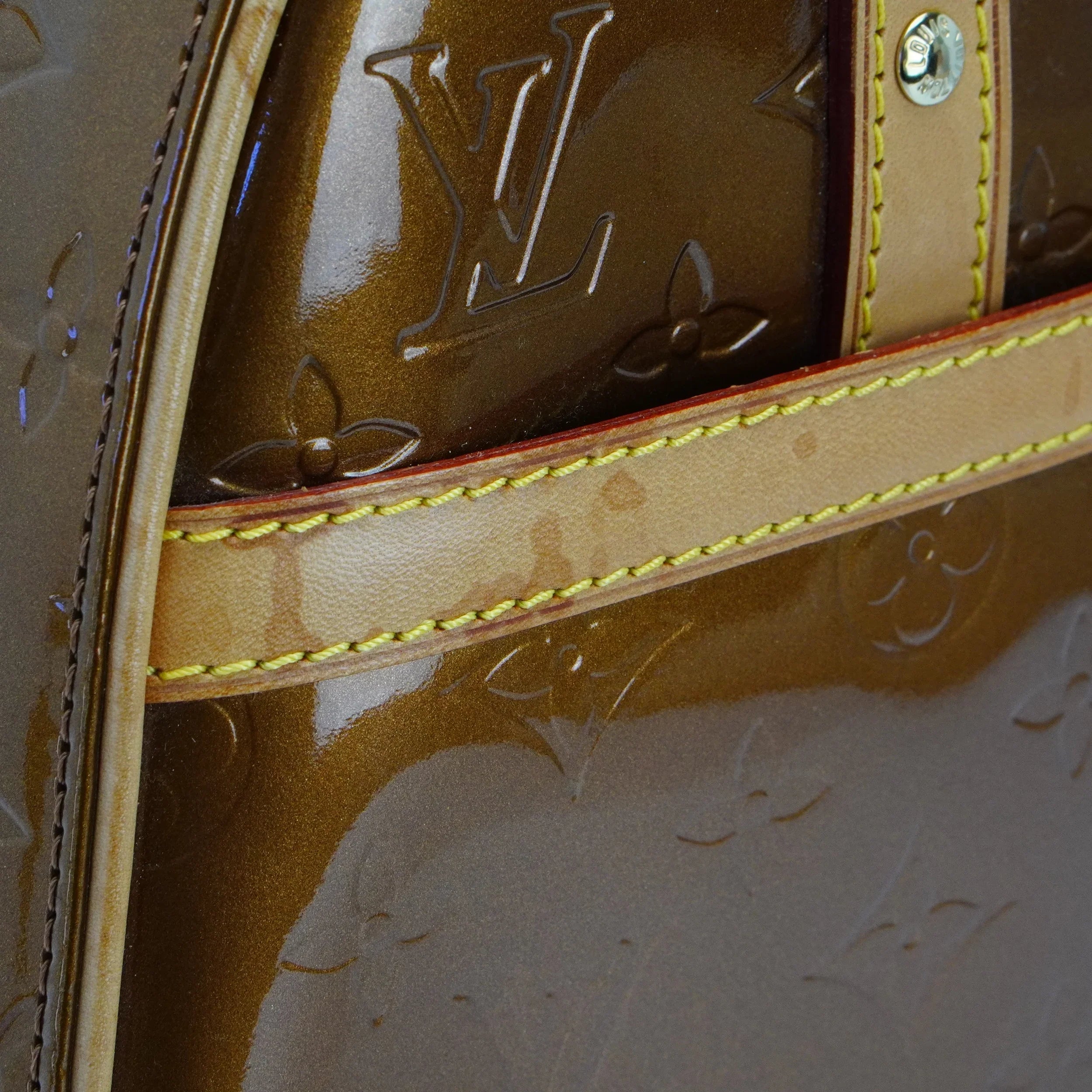 Louis Vuitton Bronze Monogram Vernis Tompkins Square Handbag - Lost Designer