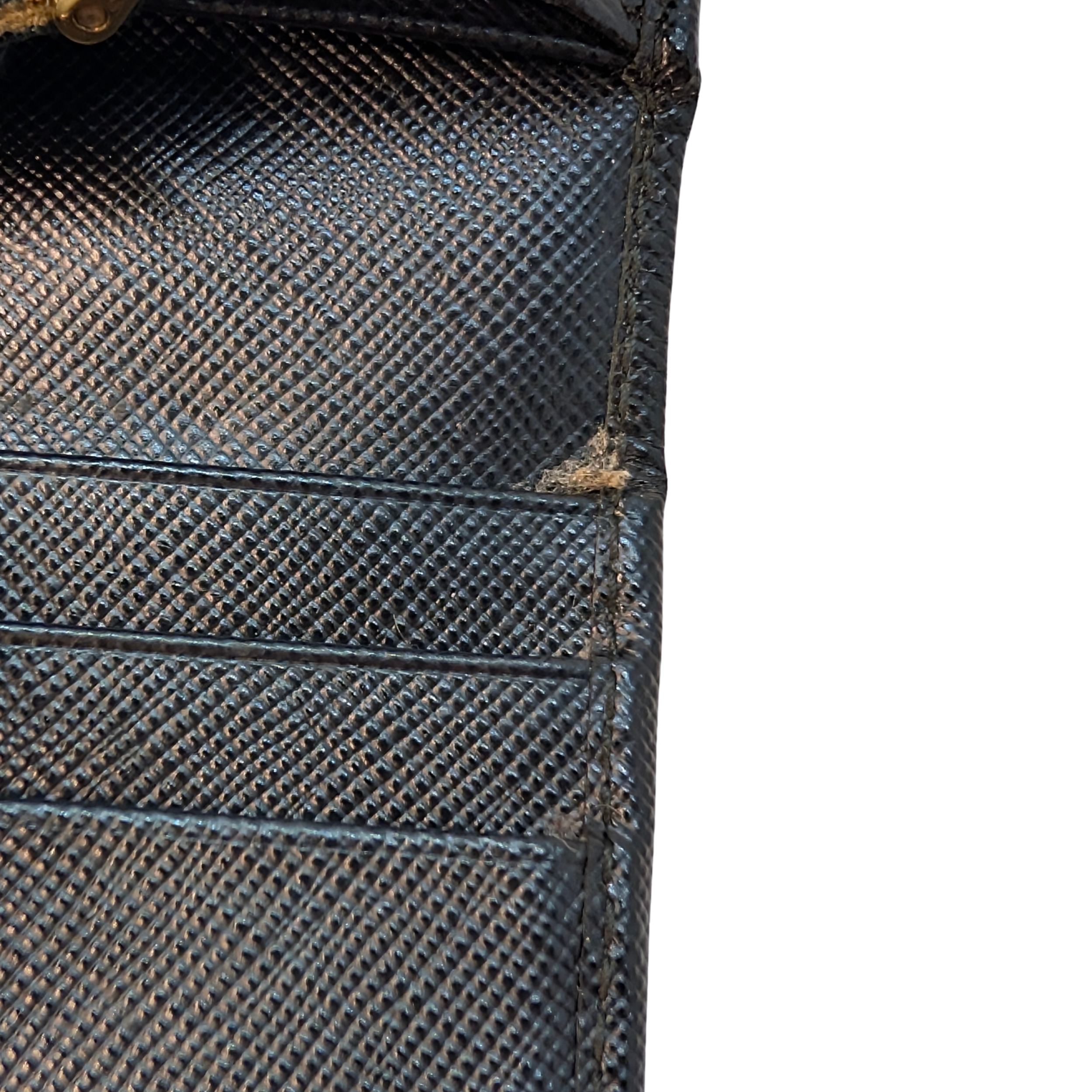 Prada Saffiano 皮革长款钱包 黑色