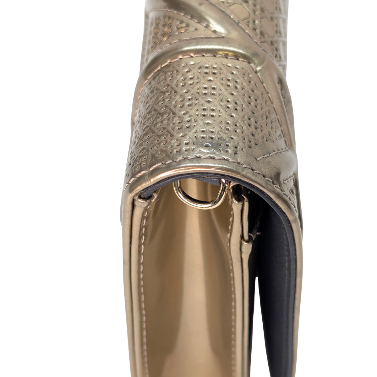 Dior Micro Cannage Leather Baby Diorama Bag Metallic Gold